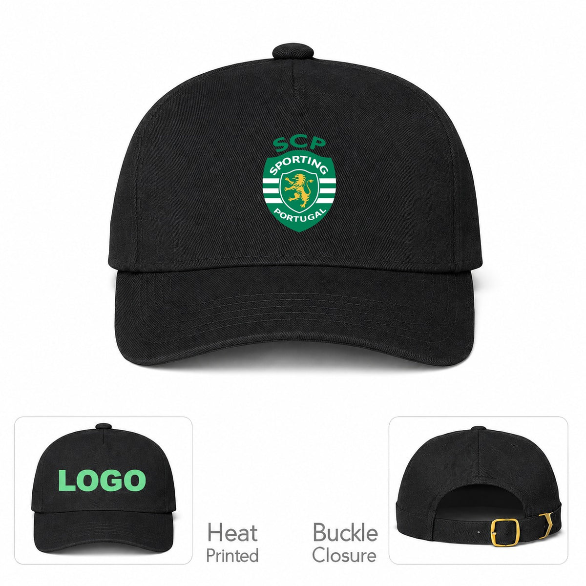 Sporting CP FC Dad Baseball Cap Hat - Black
