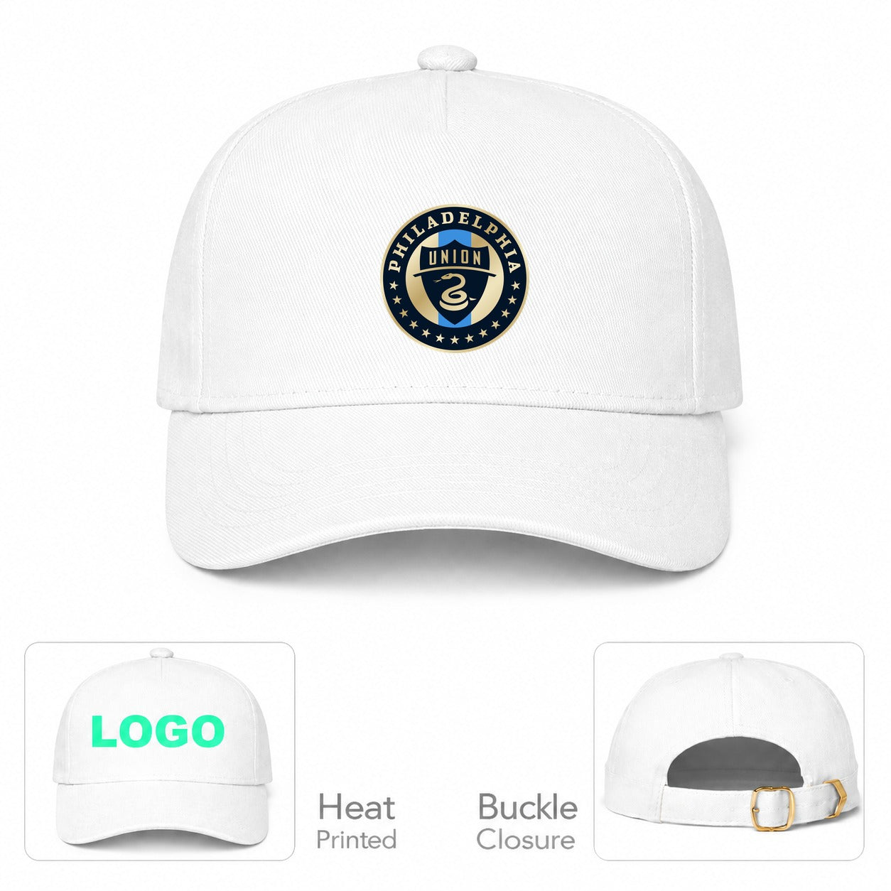 Philadelphia Union FC Dad Baseball Cap Hat - White