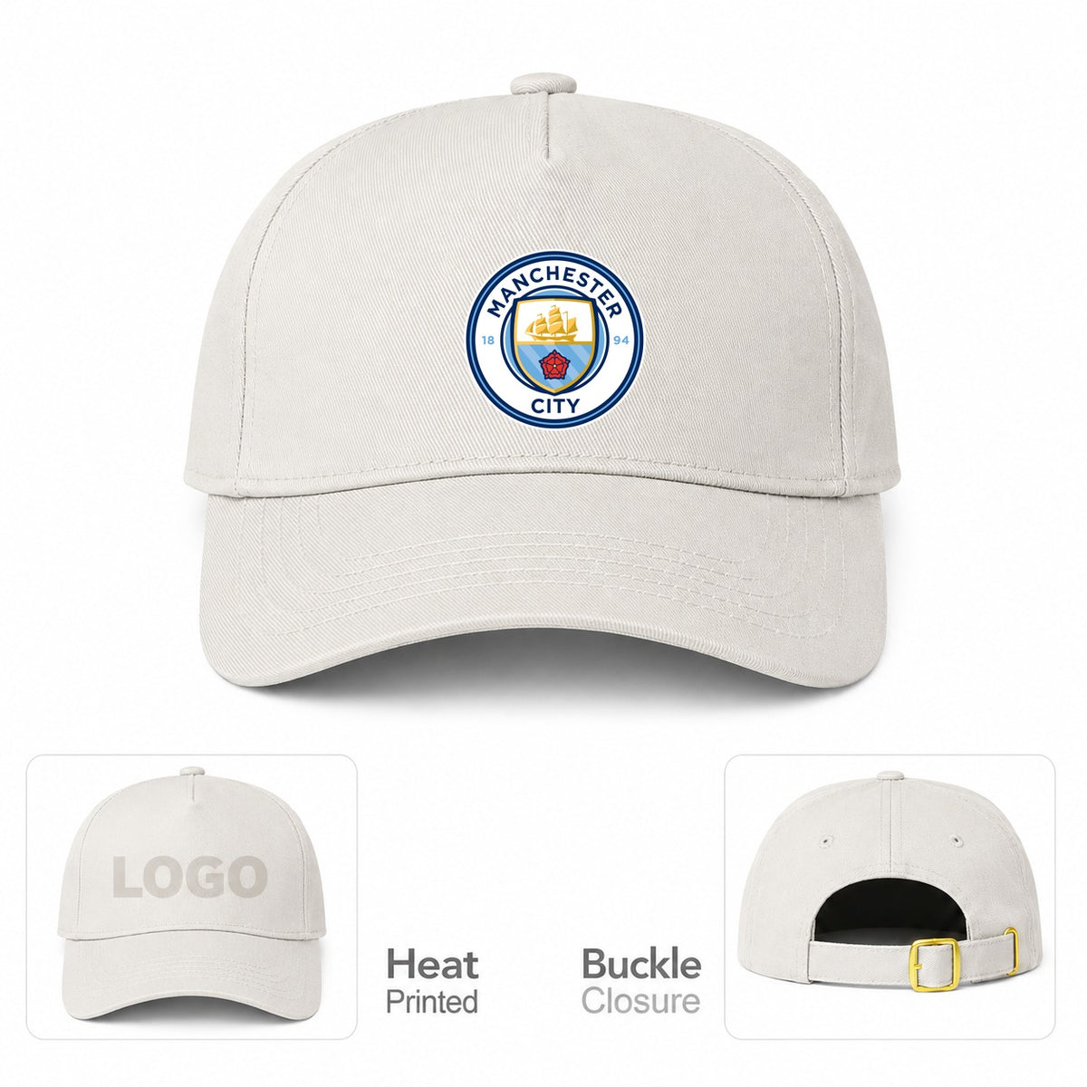 Manchester City Soccer Dad Baseball Cap Hat - Beige