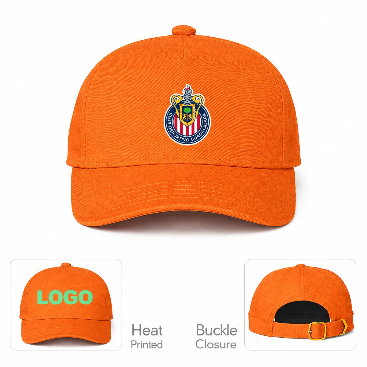 Chivas Football Club Dad Baseball Cap Hat - Orange
