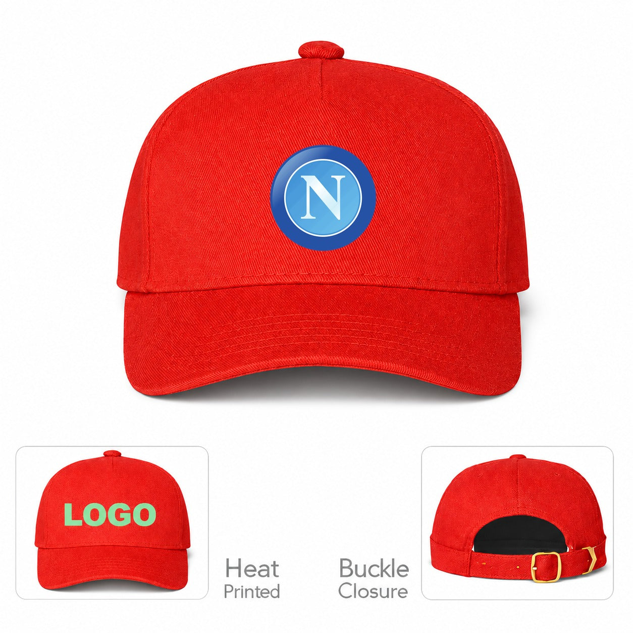 Napoli FC Dad Baseball Cap Hat - Red