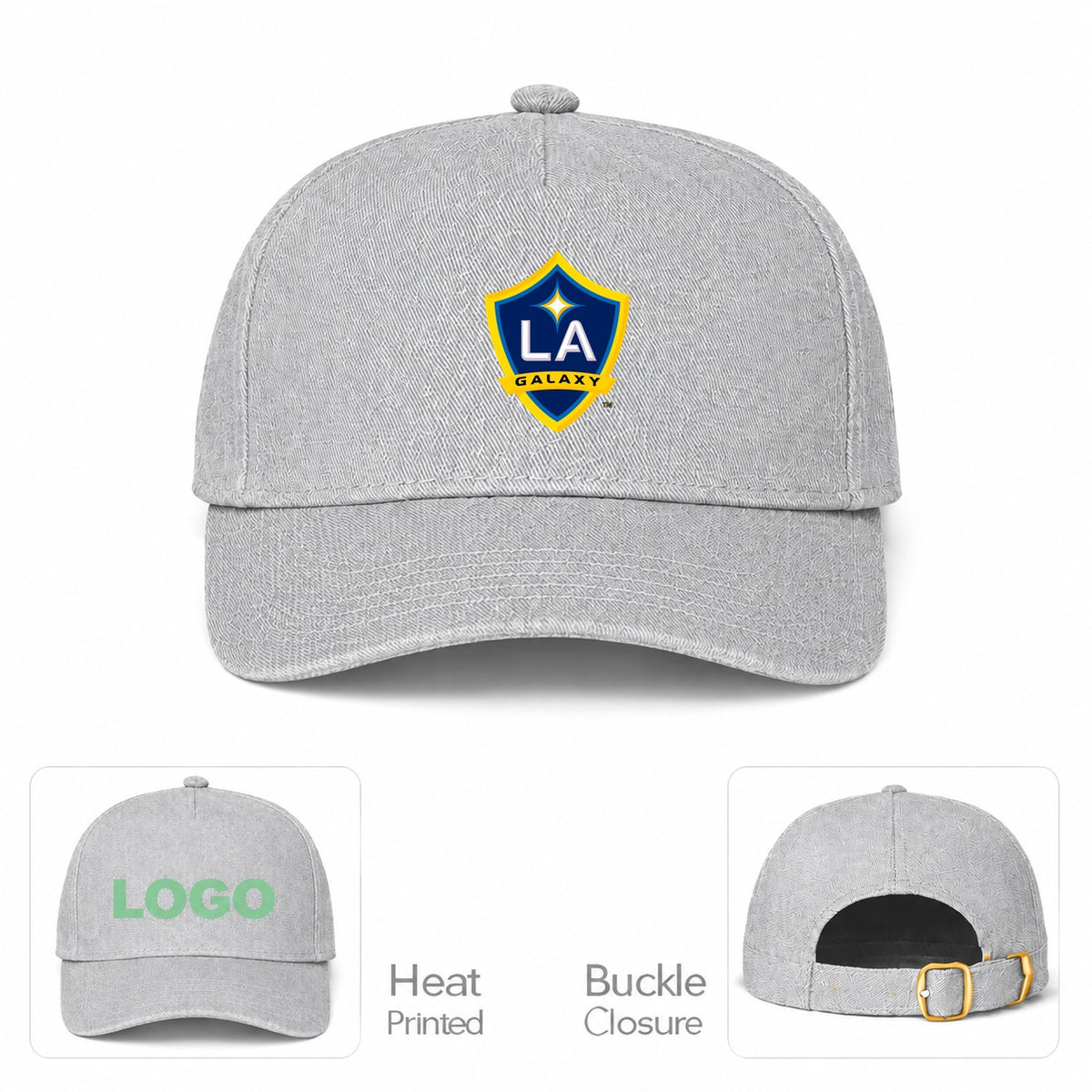 LA Galaxy FC Dad Baseball Cap Hat - Gray