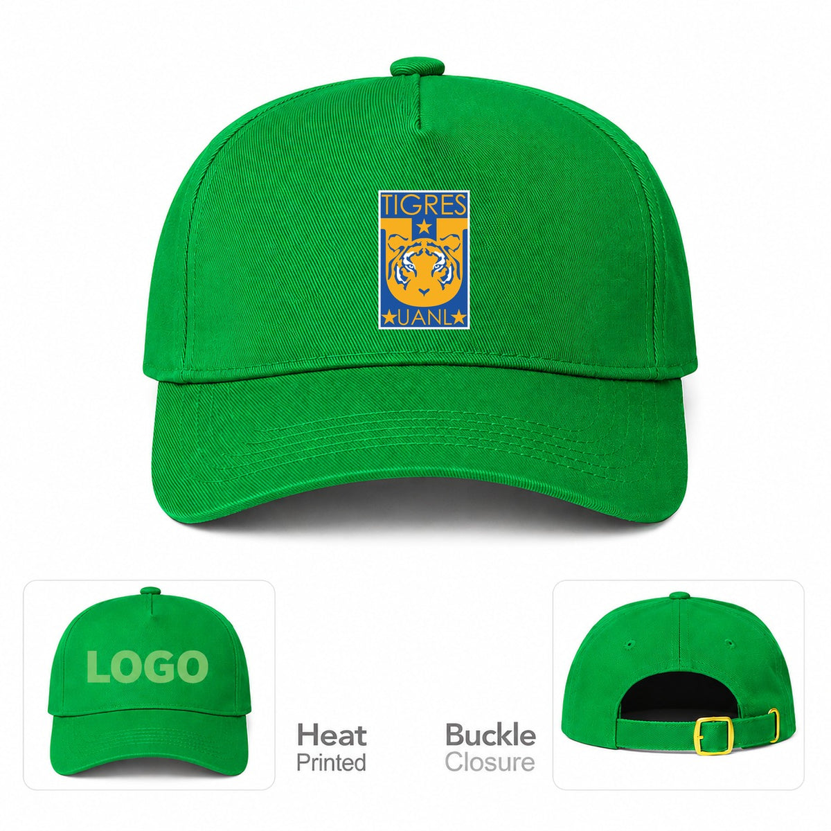 Tigres UANL FC Dad Baseball Cap Hat - Kelly Green