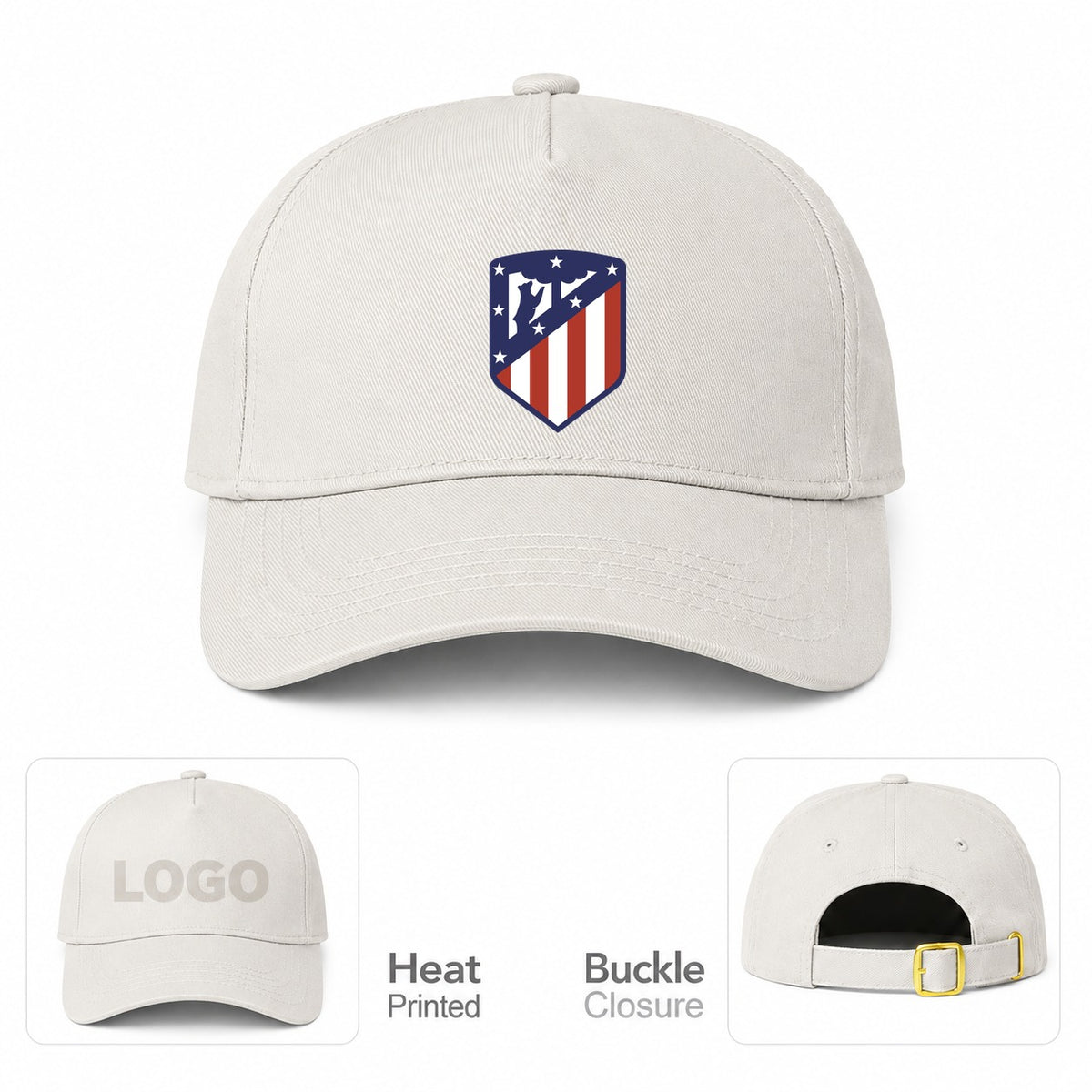 Atletico Madrid FC Dad Baseball Cap Hat - Beige