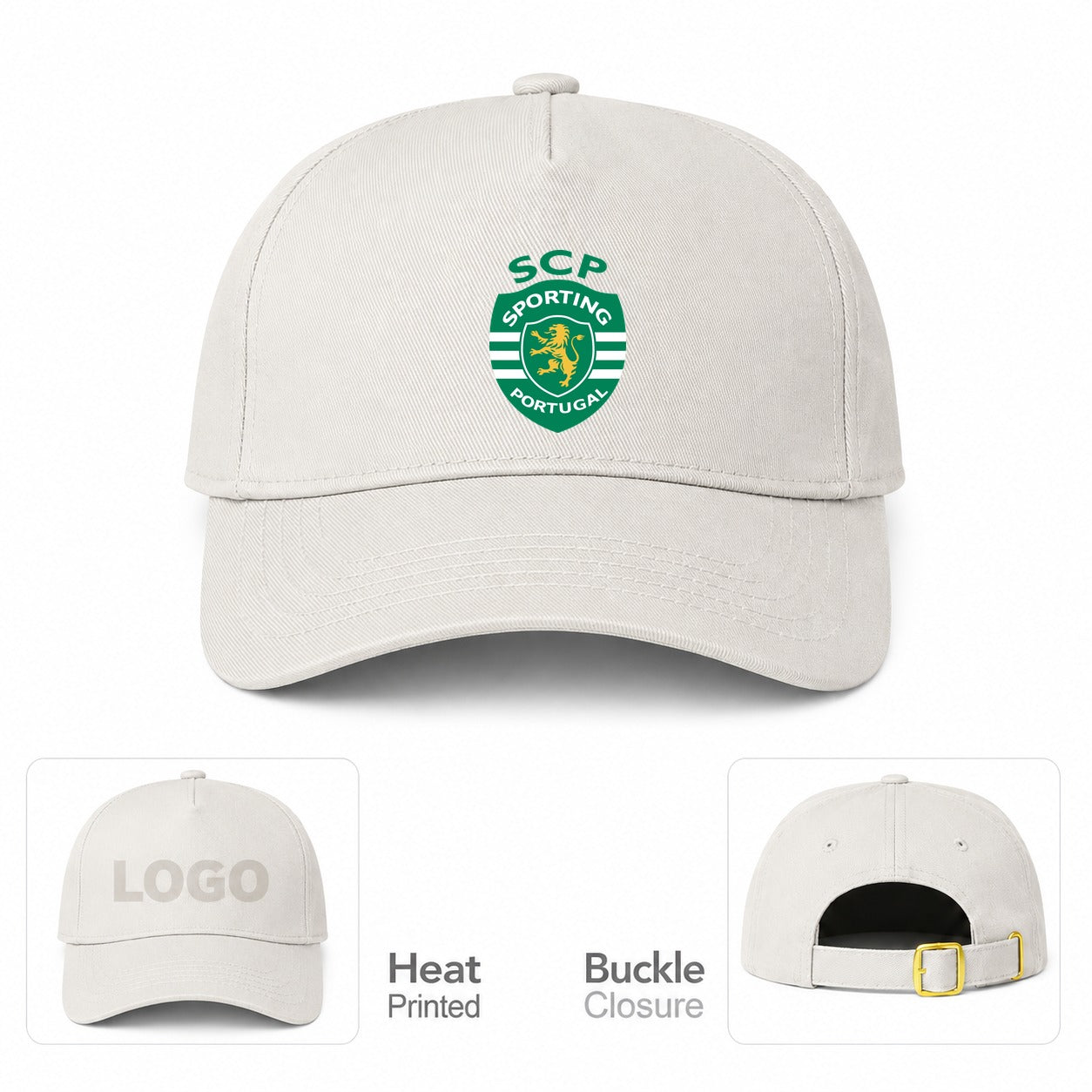 Sporting CP FC Dad Baseball Cap Hat - Beige