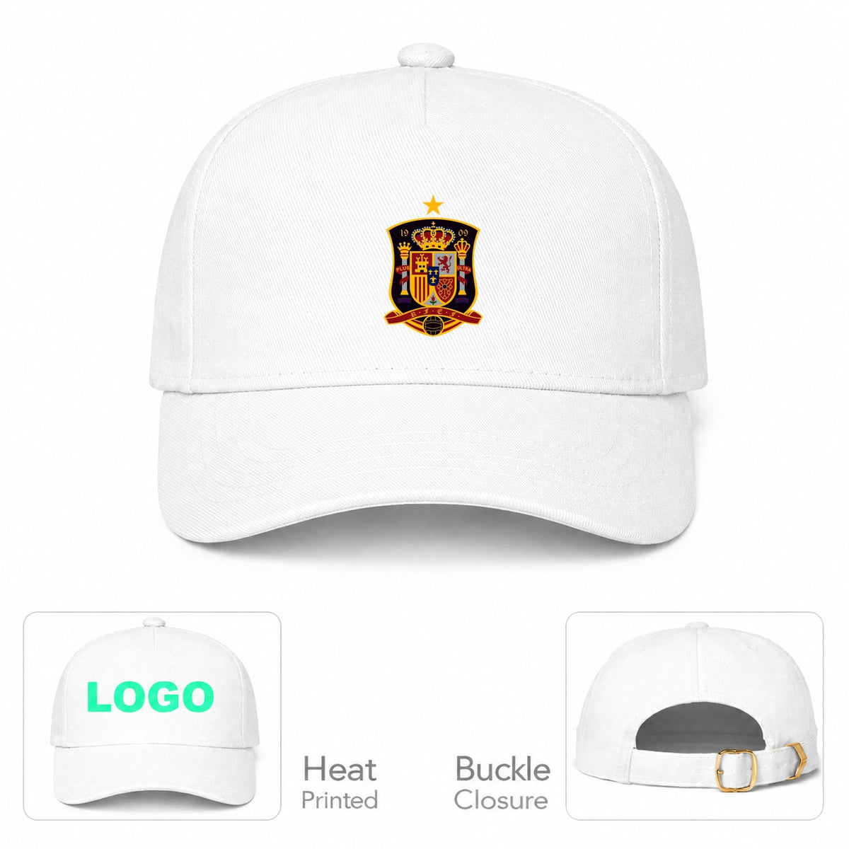 Spain National Soccer Team Dad Baseball Cap Hat - White
