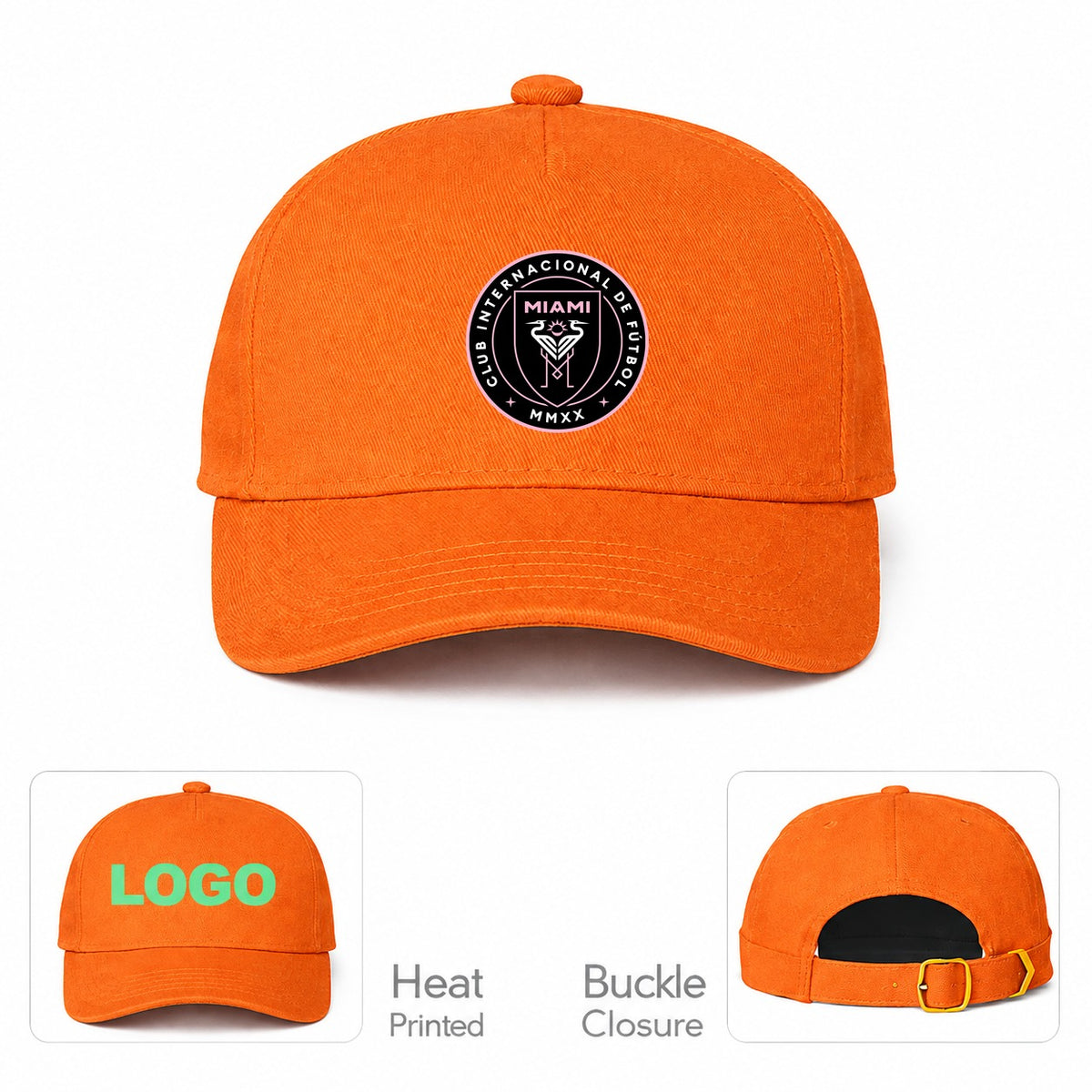 Inter Miami FC Dad Baseball Cap Hat - Orange