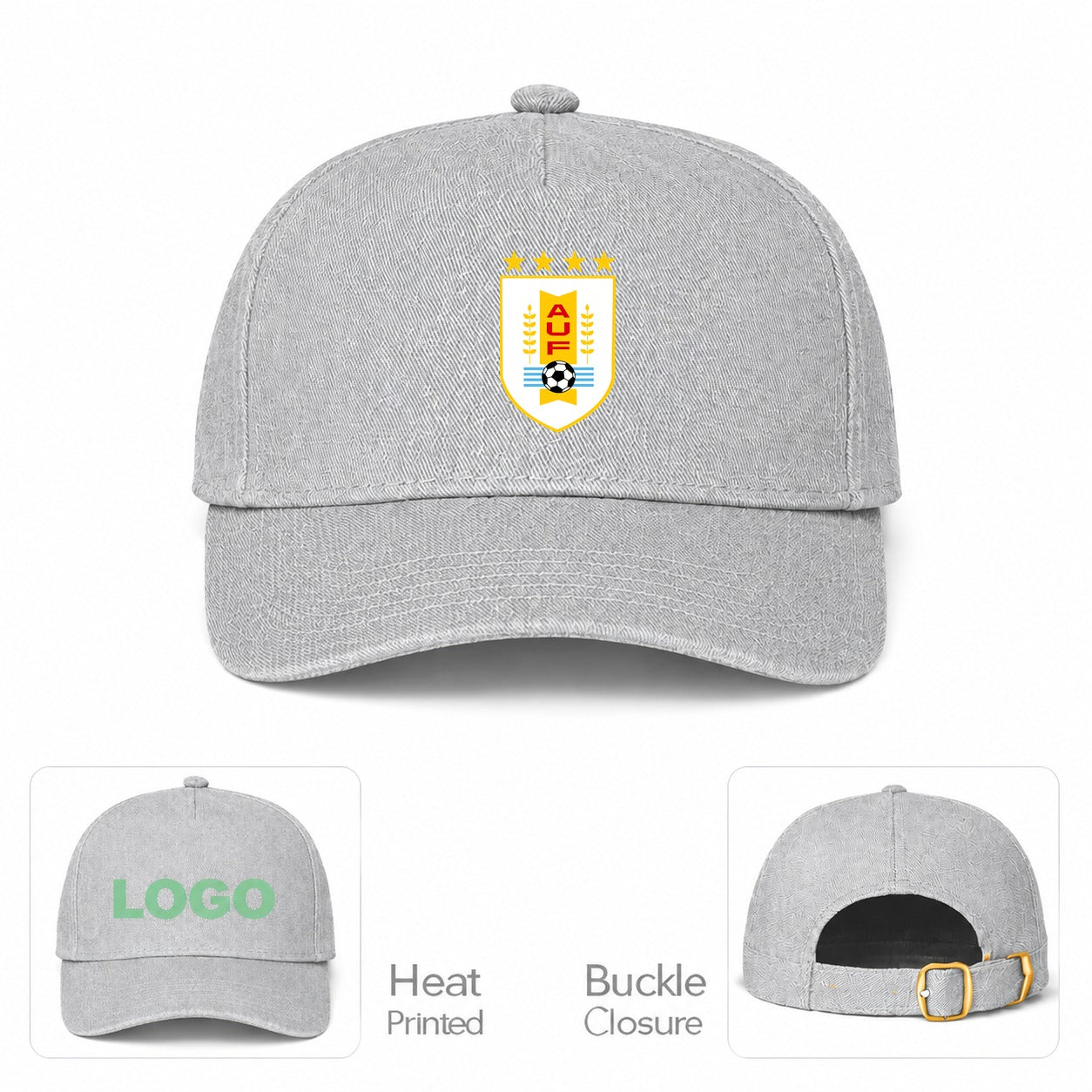 Uruguay National Soccer Team Dad Baseball Cap Hat - Gray