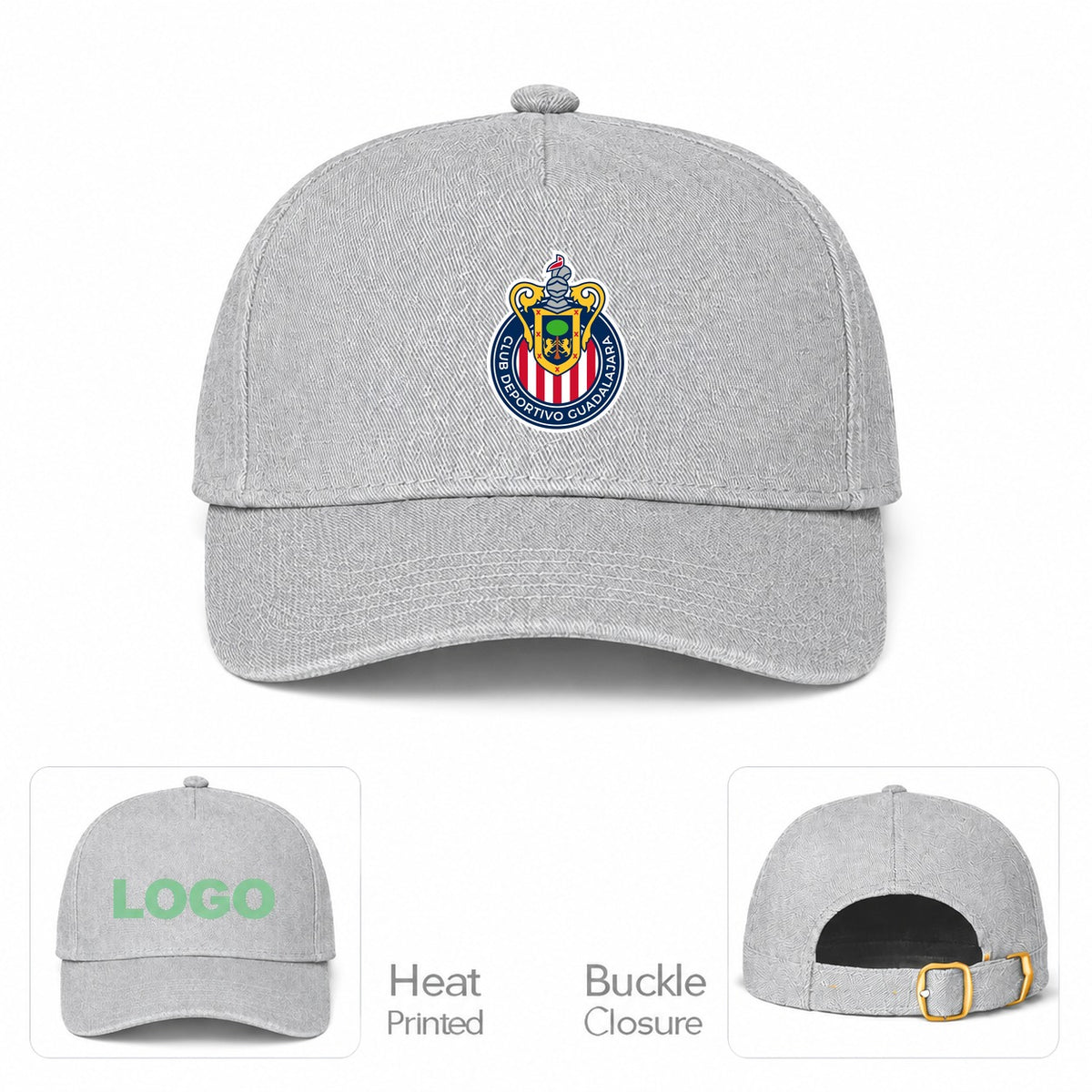 Chivas Football Club Dad Baseball Cap Hat - Gray