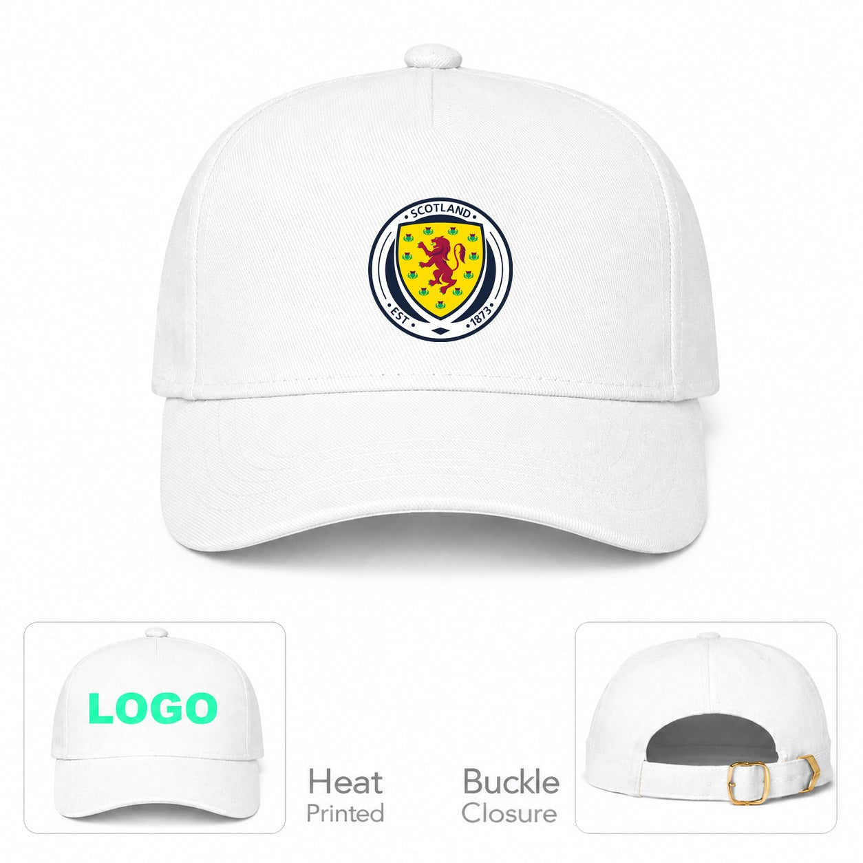 Scotland National Soccer Team Dad Baseball Cap Hat - White