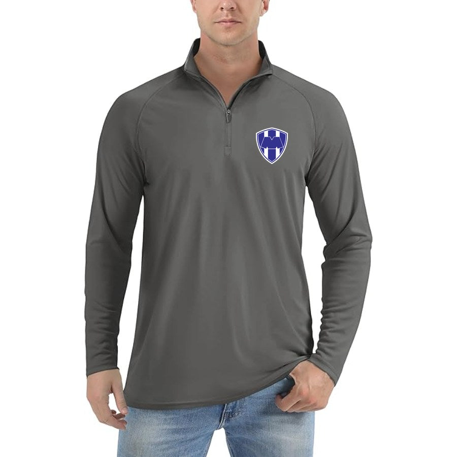 Men's Monterrey FC Lightweight Quarter-Zip Athletic Shirt Long Sleeve Performance Wear - Dark Gray