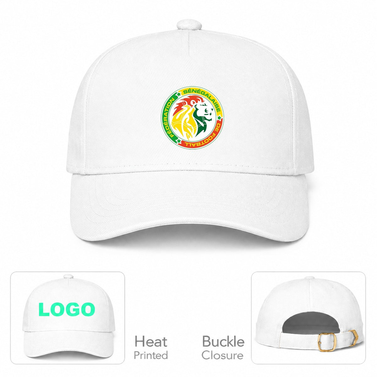 Senegal National Soccer Team Dad Baseball Cap Hat - White
