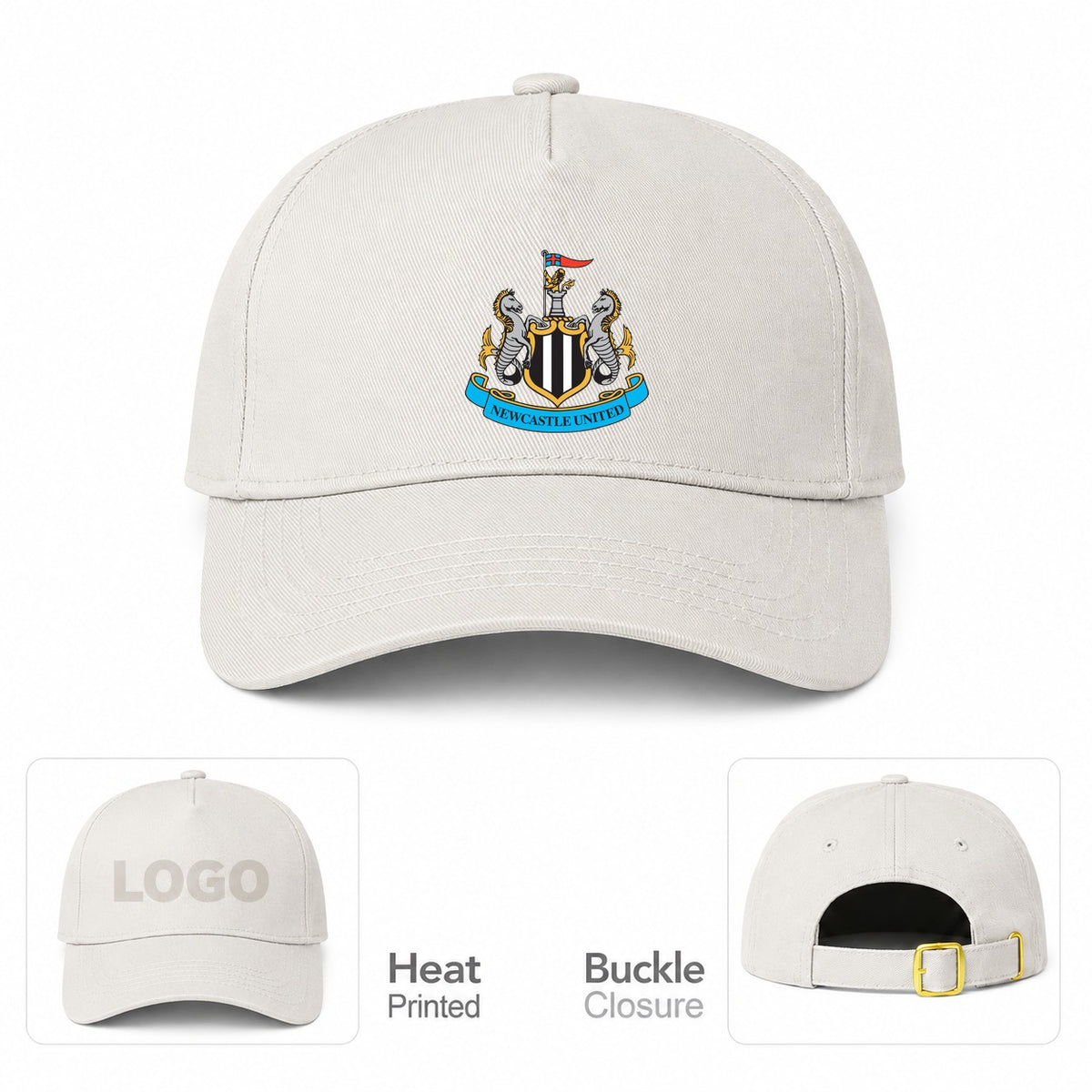 Newcastle United FC Dad Baseball Cap Hat - Beige