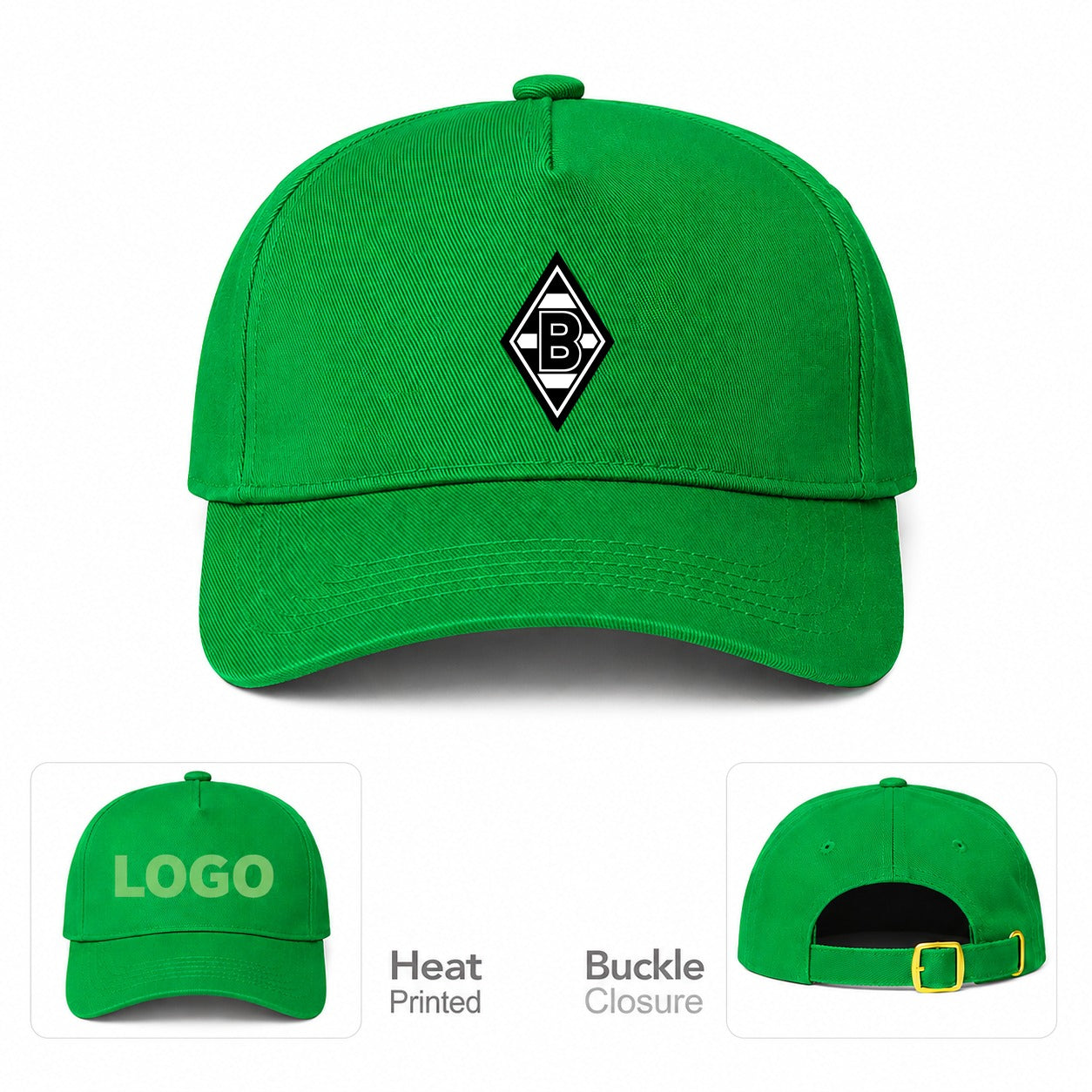 Borussia Monchengladbach FC Dad Baseball Cap Hat - Kelly Green