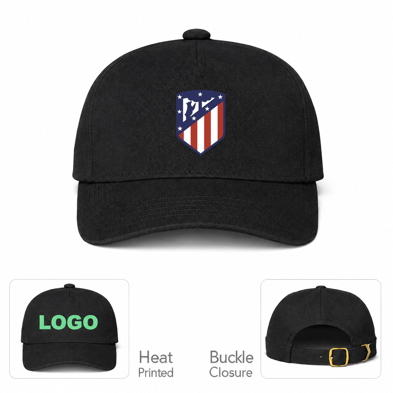 Atletico Madrid FC Dad Baseball Cap Hat - Black