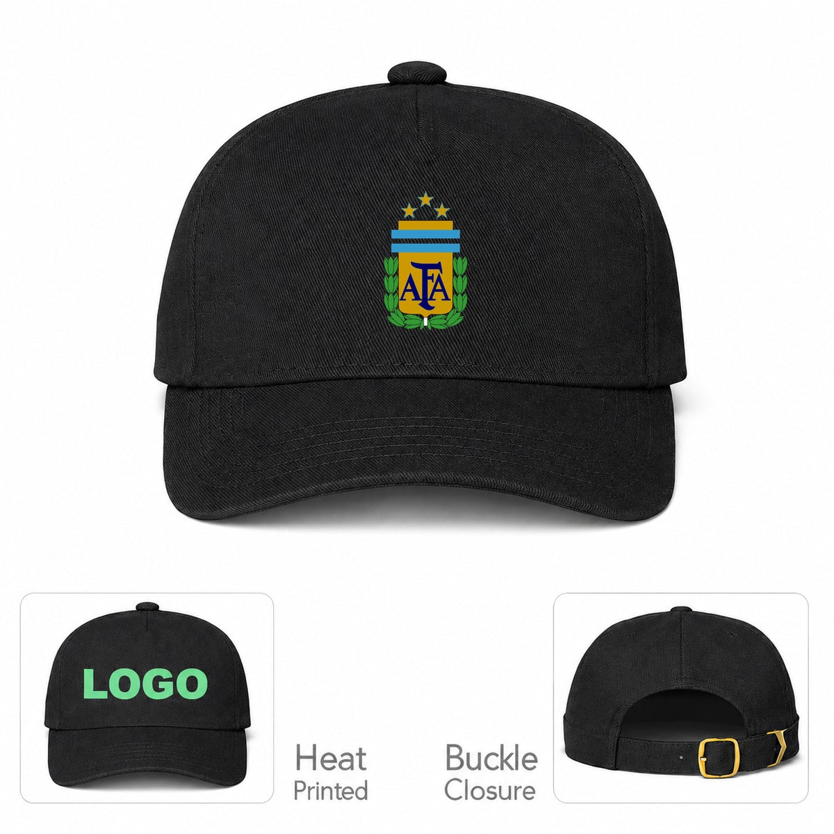 Argentina National Soccer Team Dad Baseball Cap Hat - Black
