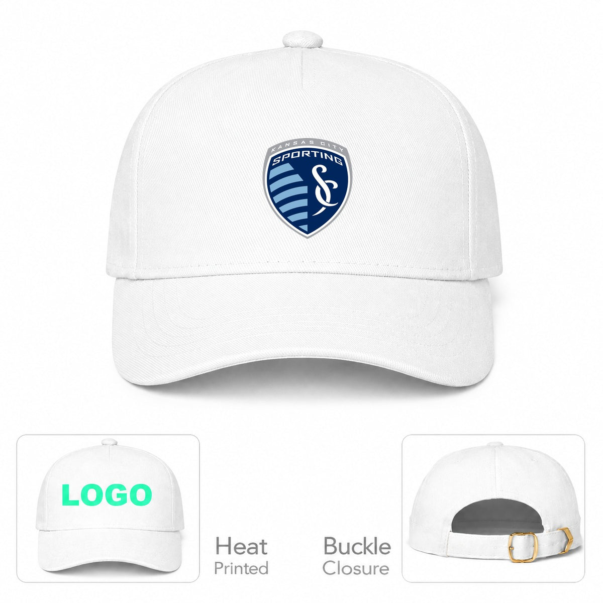 Sporting Kansas City FC Dad Baseball Cap Hat - White