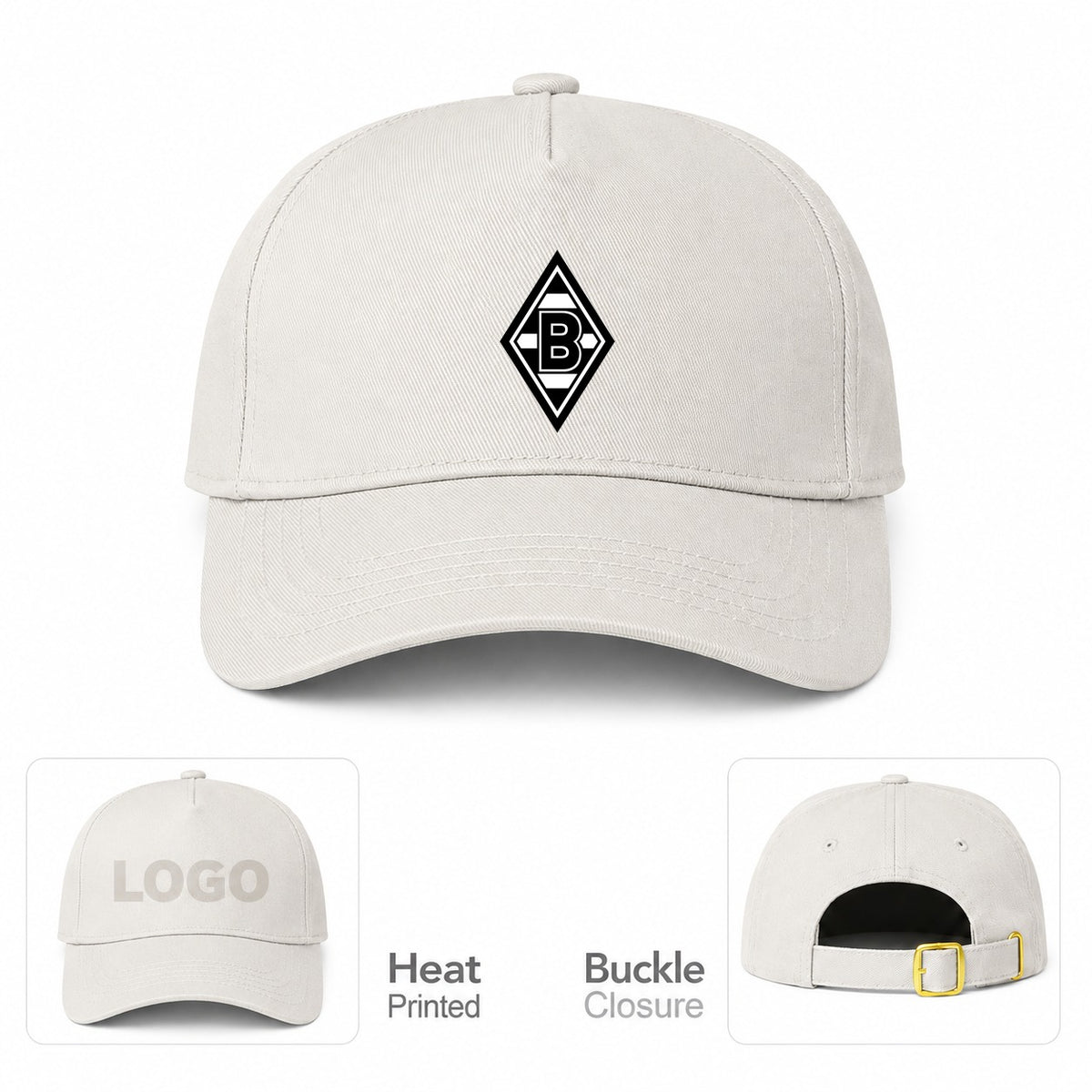 Borussia Monchengladbach FC Dad Baseball Cap Hat - Beige