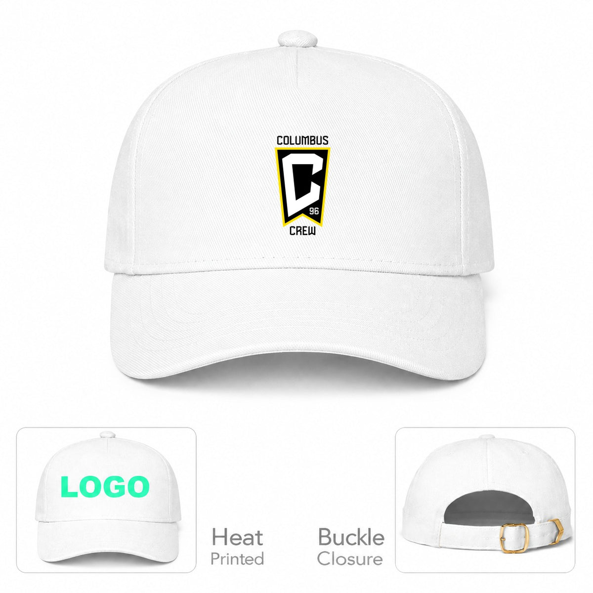 Columbus Crew FC Dad Baseball Cap Hat - White