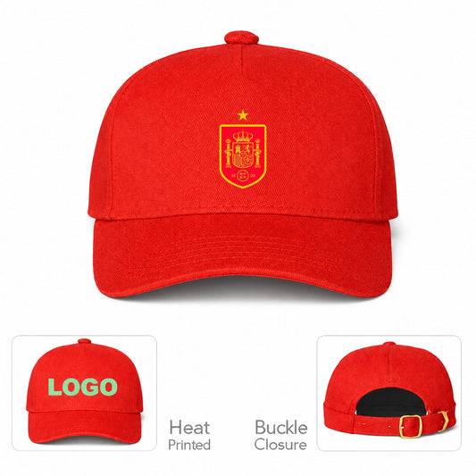 Spain Red Logo National Soccer Team Dad Baseball Cap Hat - Red