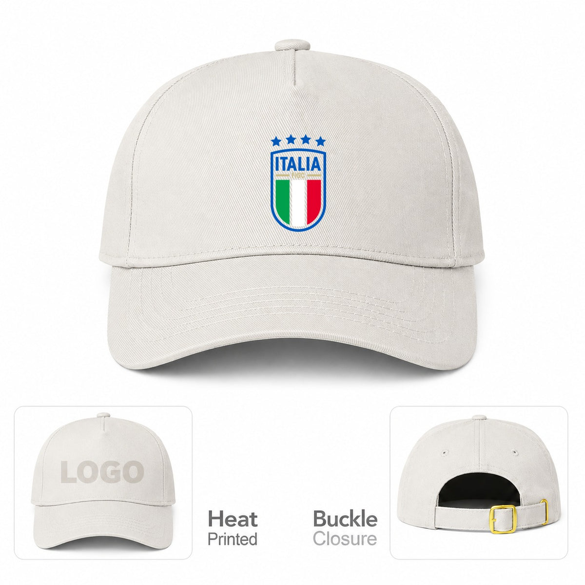 Italy National Soccer Dad Baseball Cap Hat - Beige