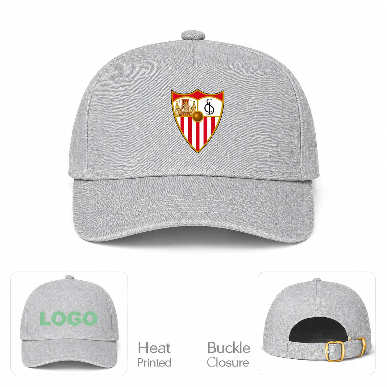 Sevilla FC Dad Baseball Cap Hat - Gray