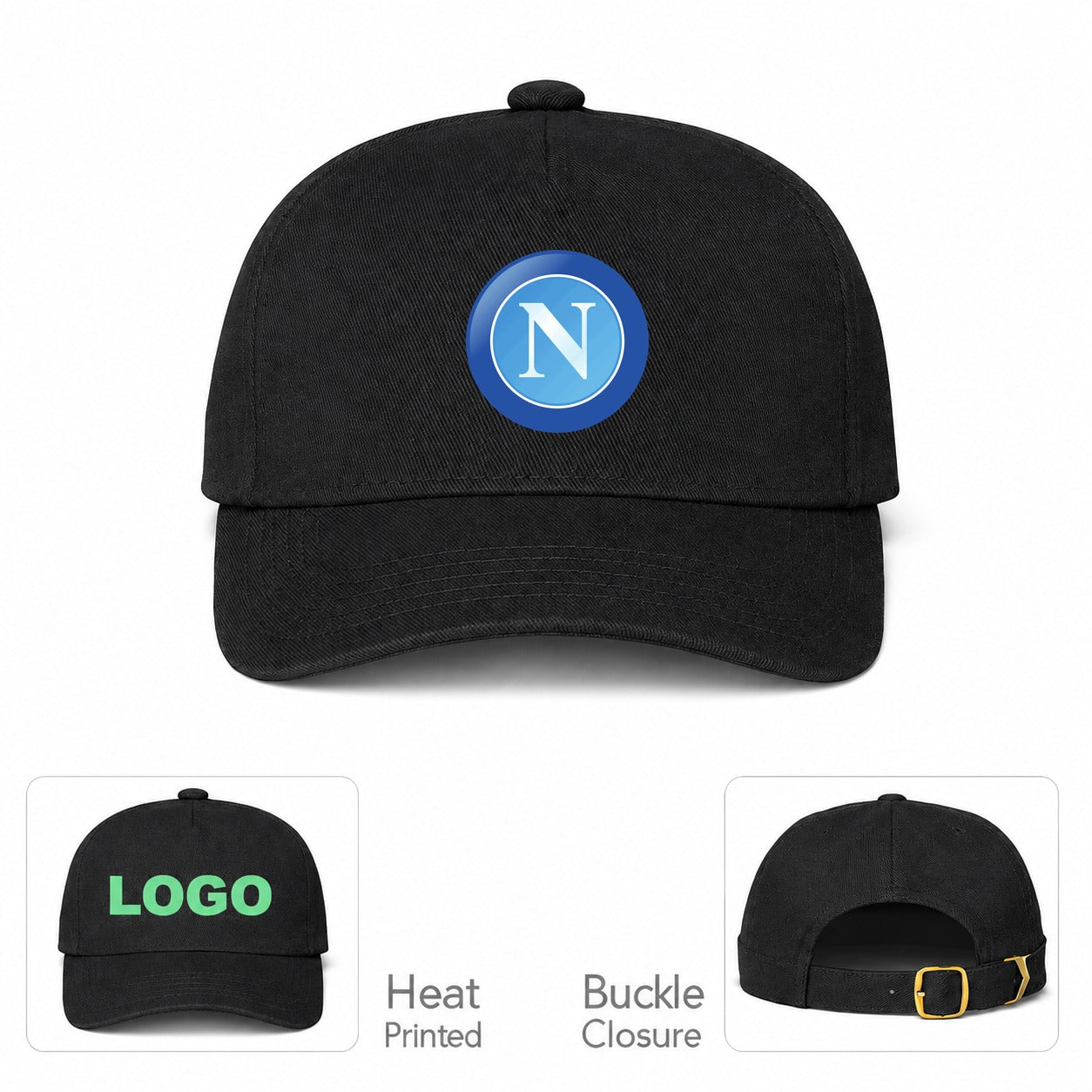 Napoli FC Dad Baseball Cap Hat - Black