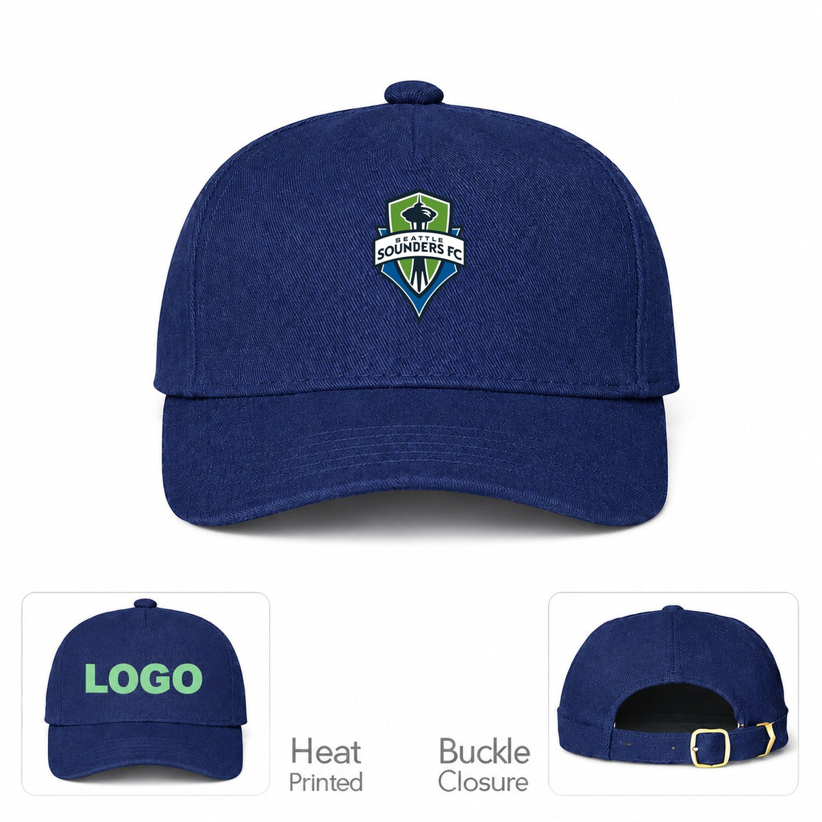 Seattle Sounders FC Dad Baseball Cap Hat - Navy