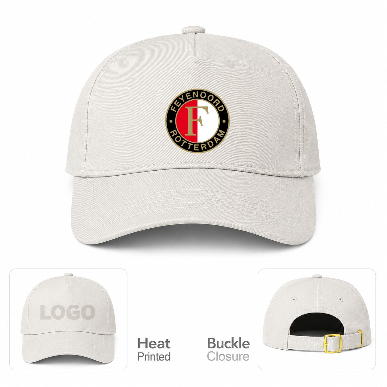 Feyenoord FC Dad Baseball Cap Hat - Beige
