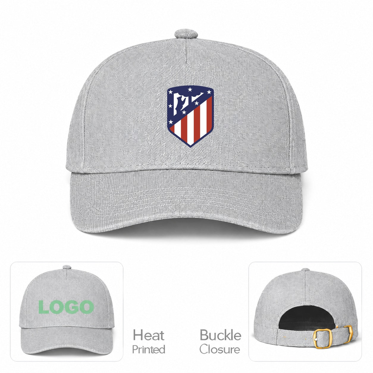 Atletico Madrid FC Dad Baseball Cap Hat - Gray