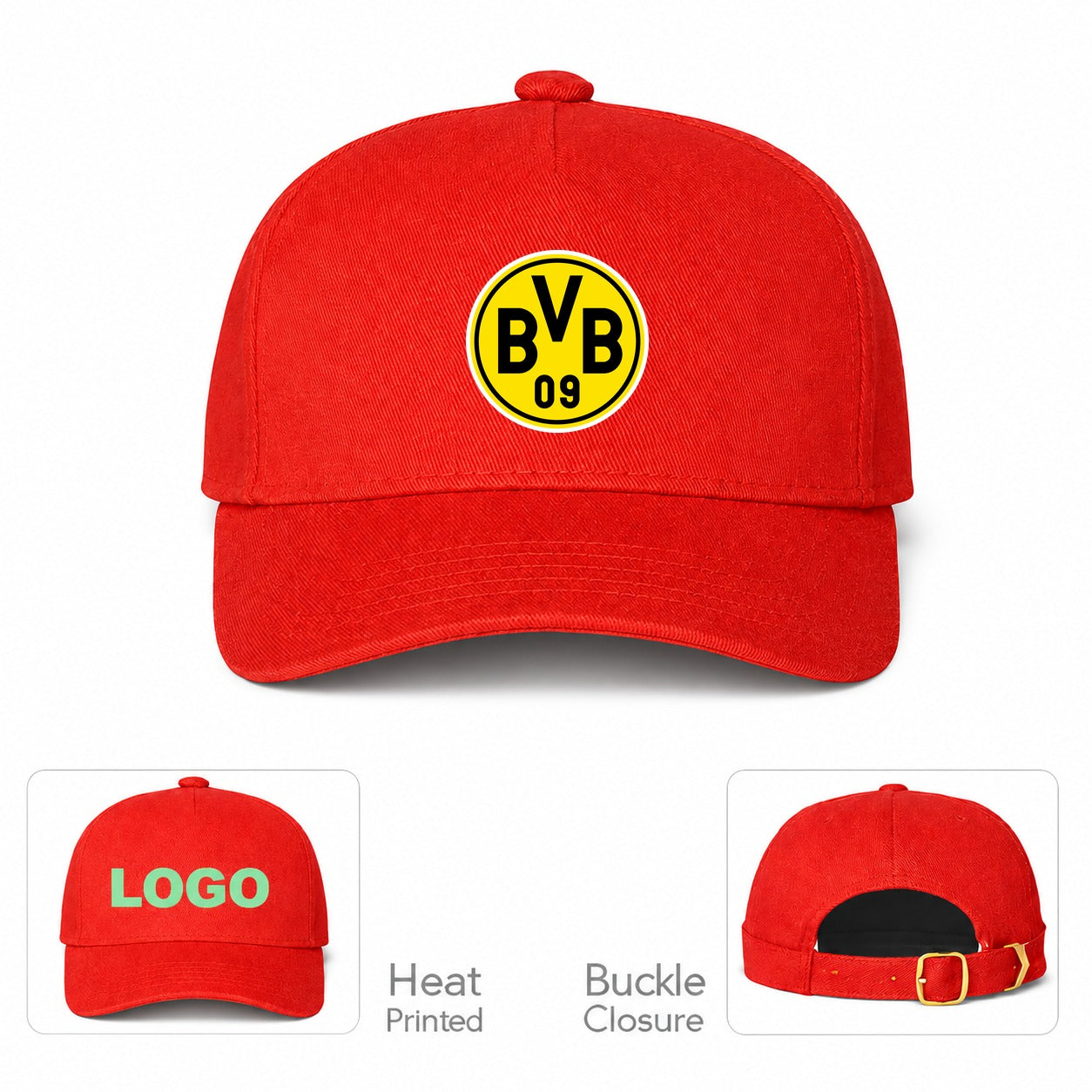Borussia Dortmund BVB FC Dad Baseball Cap Hat - Red