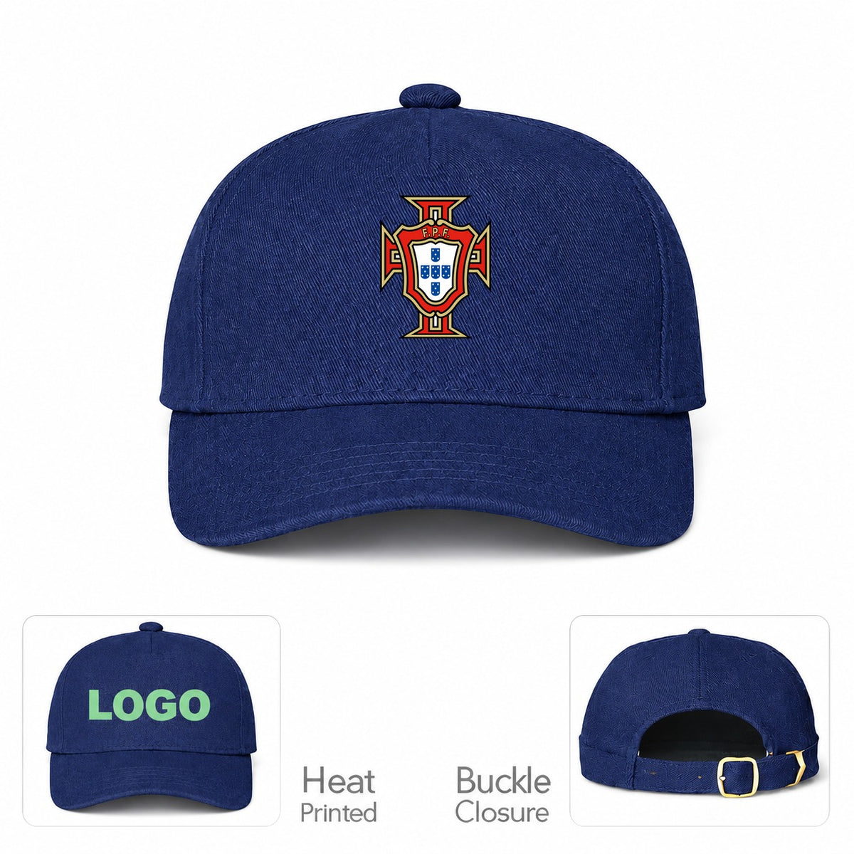 Portugal National Soccer Team Dad Baseball Cap Hat - Navy