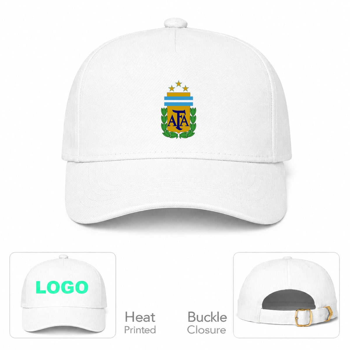 Argentina National Soccer Team Dad Baseball Cap Hat - White