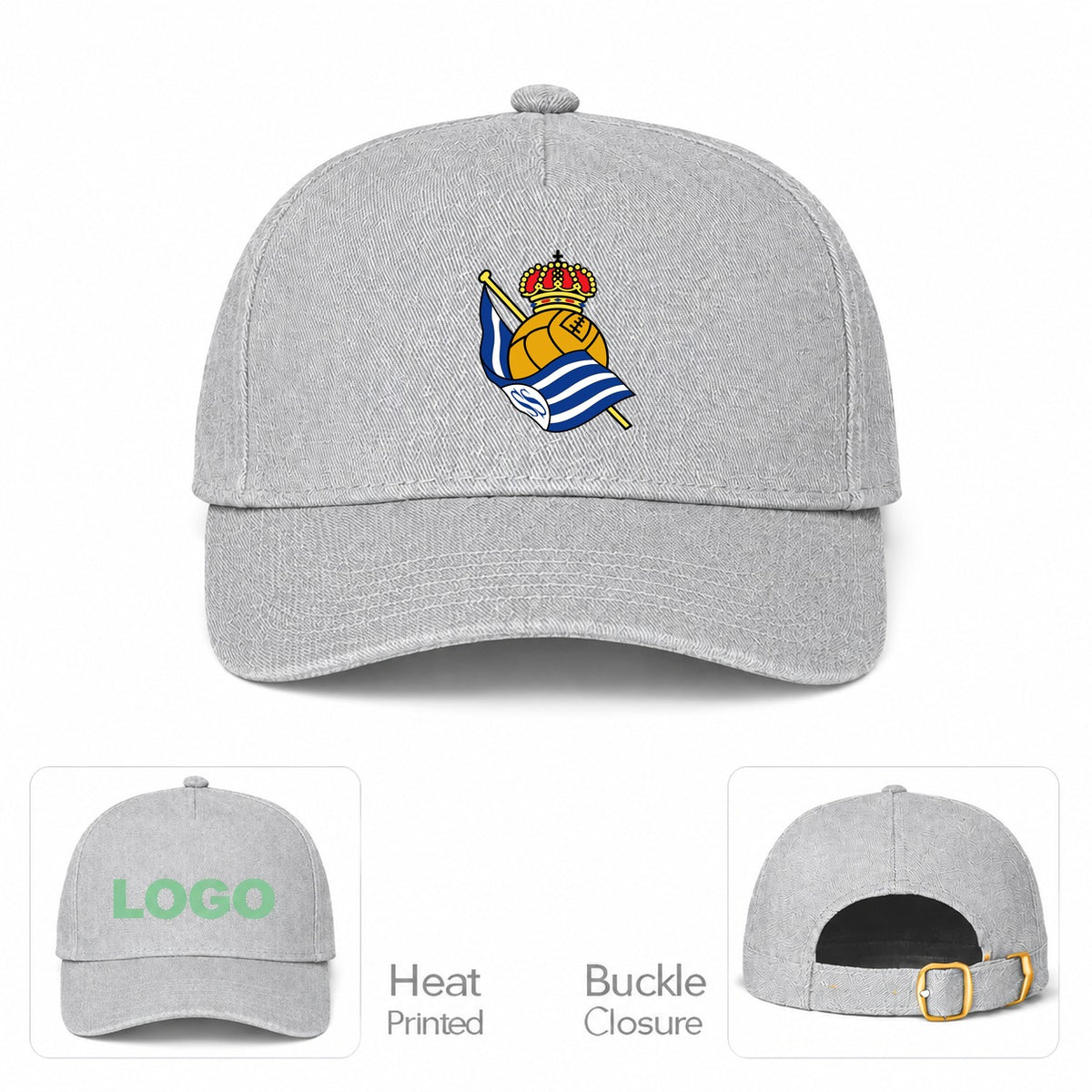 Real Sociedad FC Dad Baseball Cap Hat - Gray