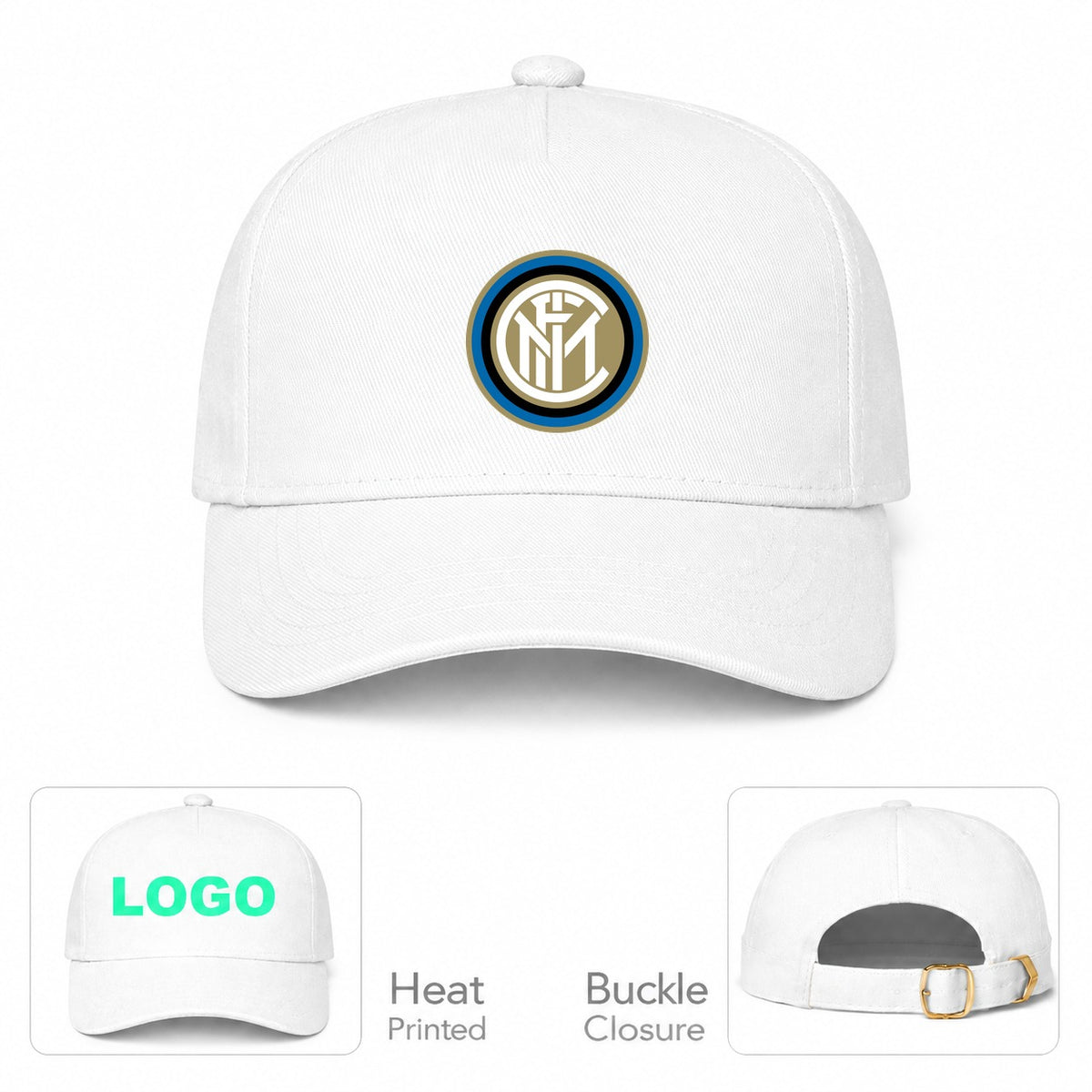 Inter Milan Soccer Dad Baseball Cap Hat - White