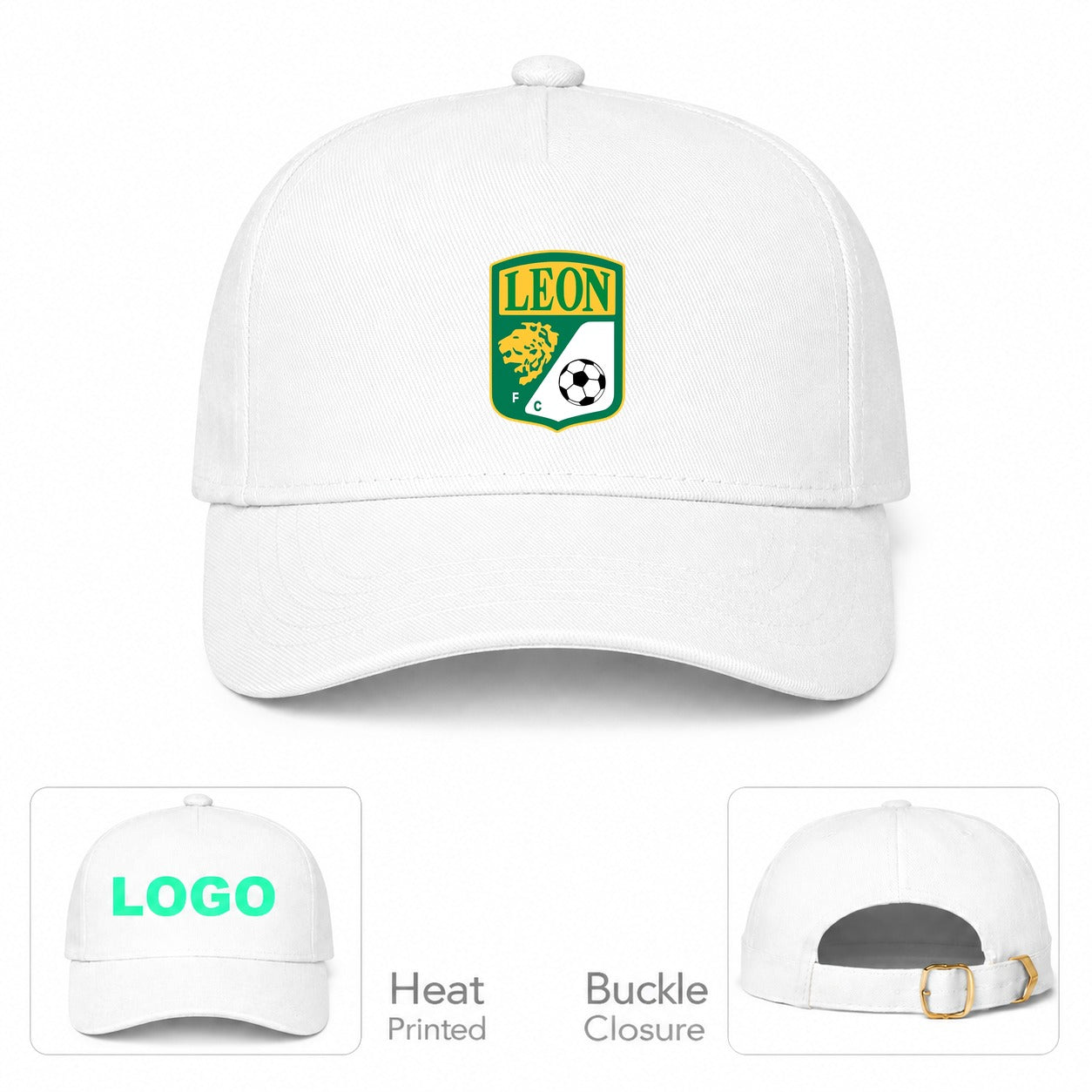Leon FC Dad Baseball Cap Hat - White