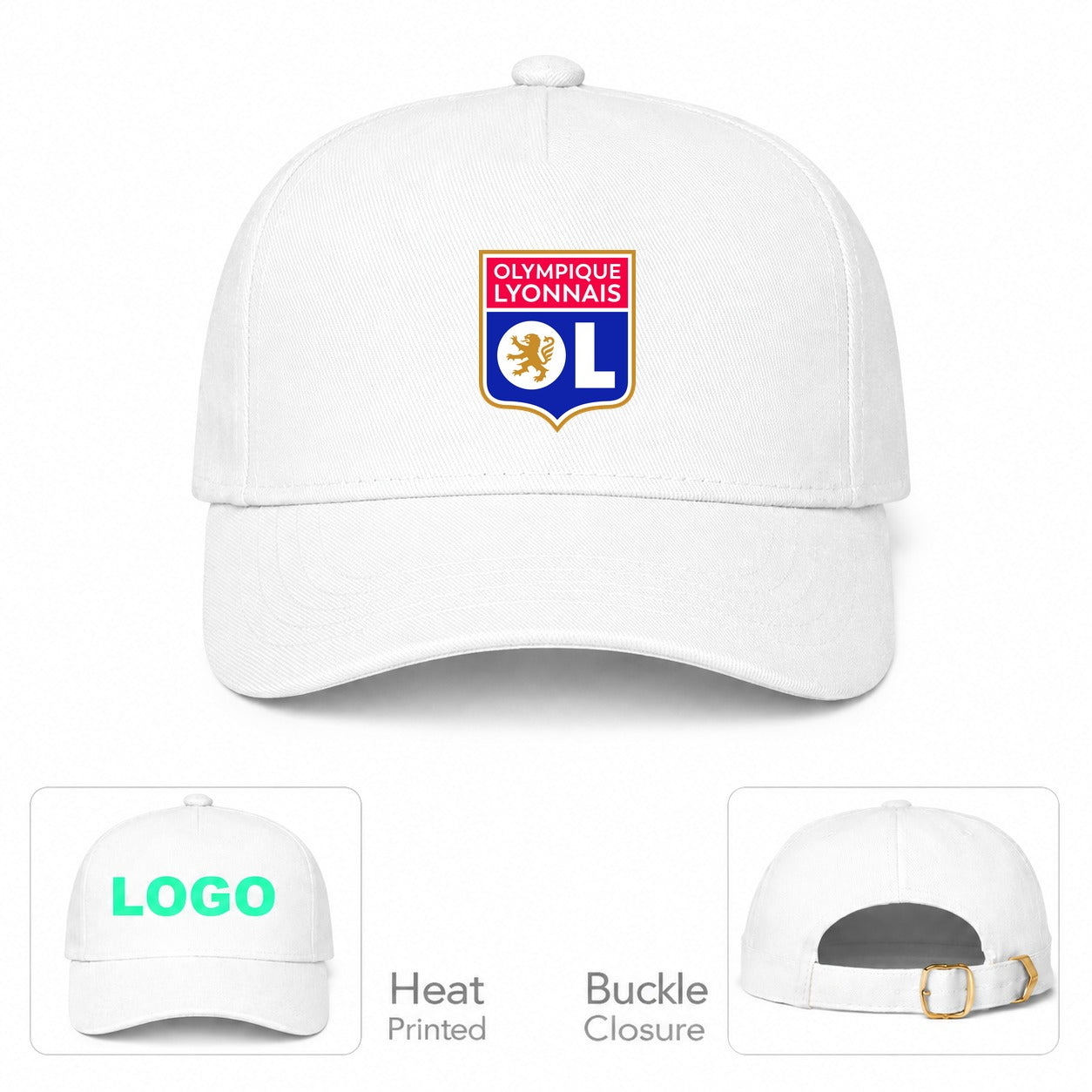 Olympique Lyonnais FC Dad Baseball Cap Hat - White