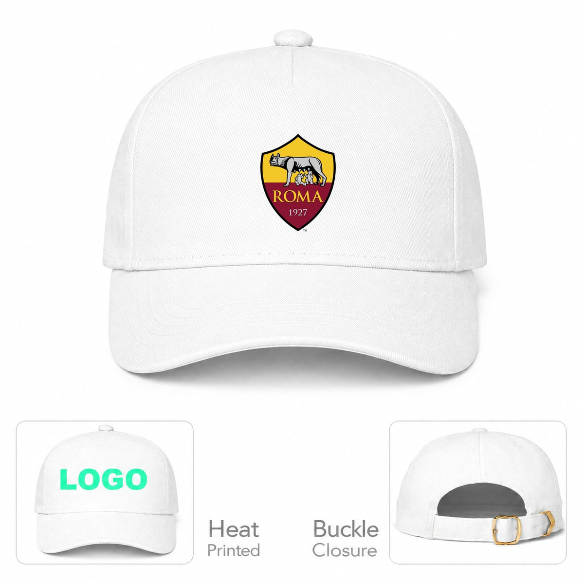 AS Roma FC Dad Baseball Cap Hat - White