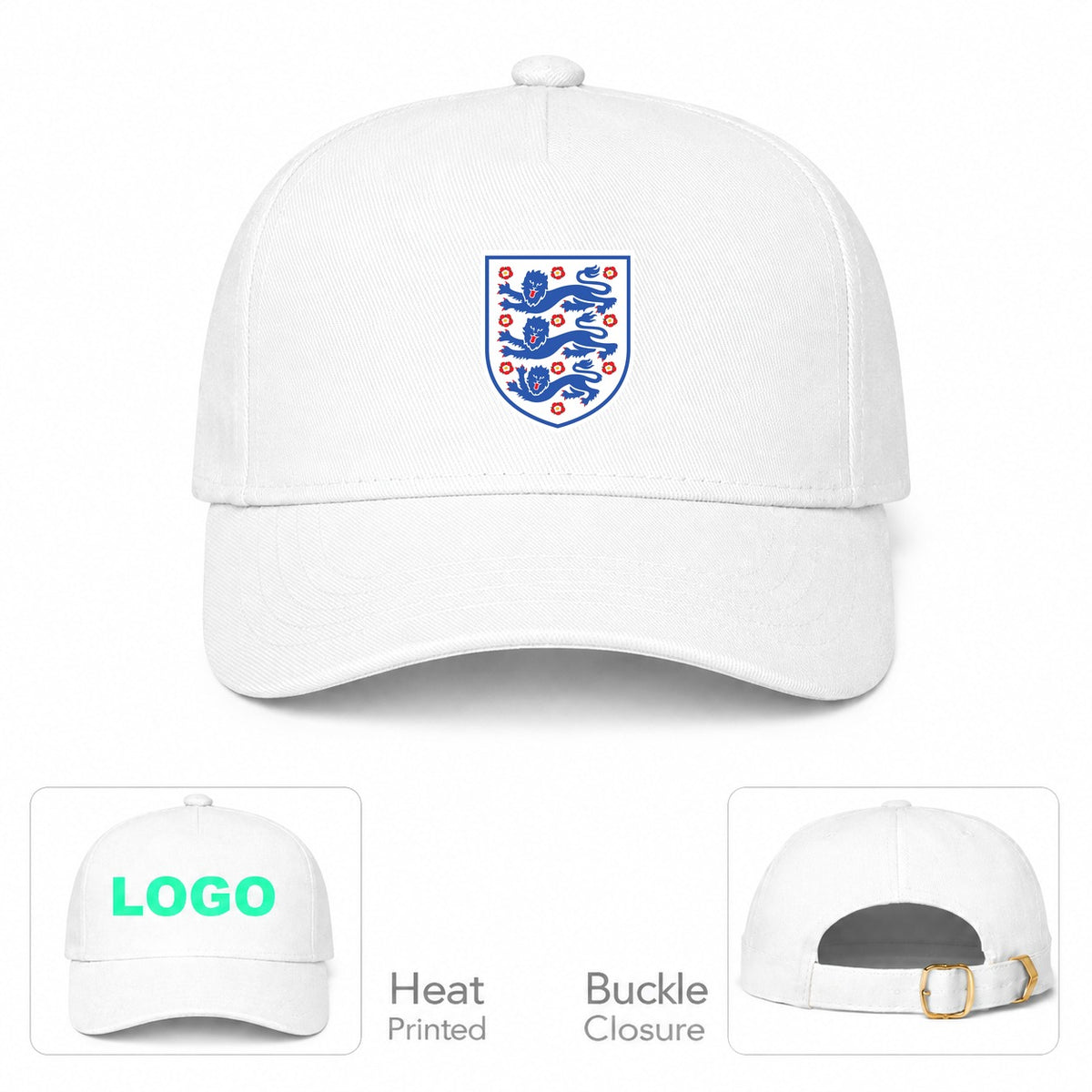 England National Football Team Dad Baseball Cap Hat - White