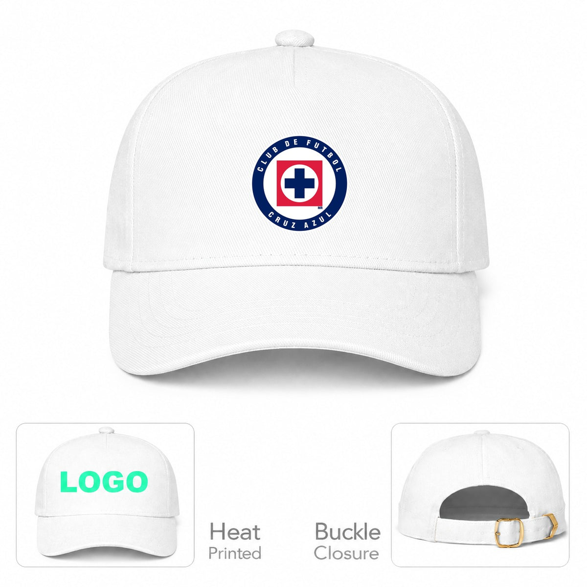 Cruz Azul Football Club Dad Baseball Cap Hat - White