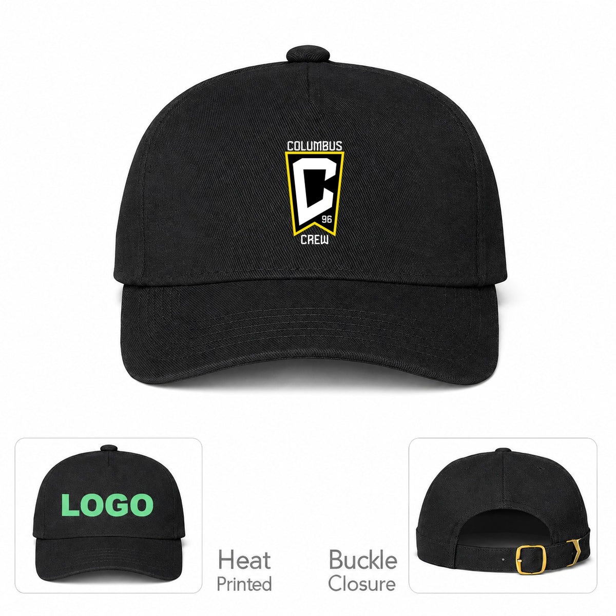 Columbus Crew FC Dad Baseball Cap Hat - Black