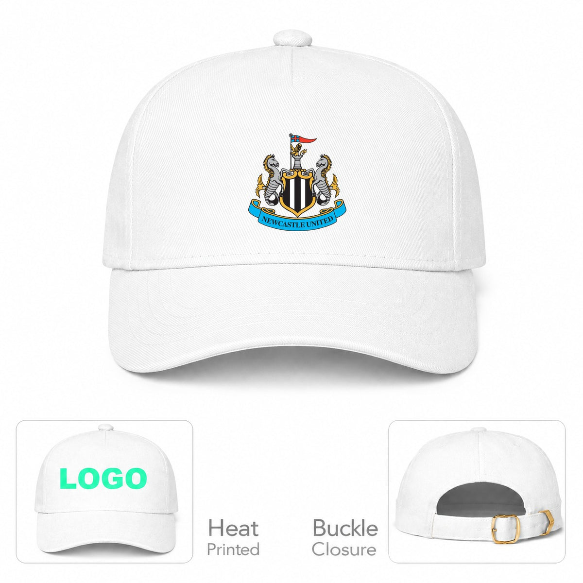 Newcastle United FC Dad Baseball Cap Hat - White