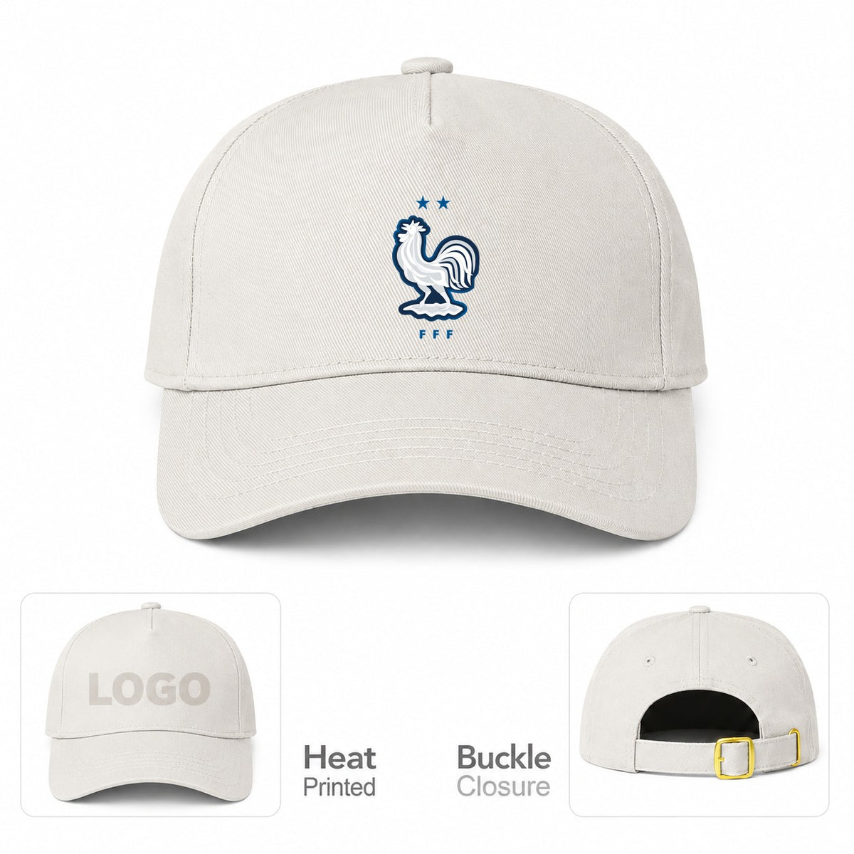France National Soccer Team Dad Baseball Cap Hat - Beige