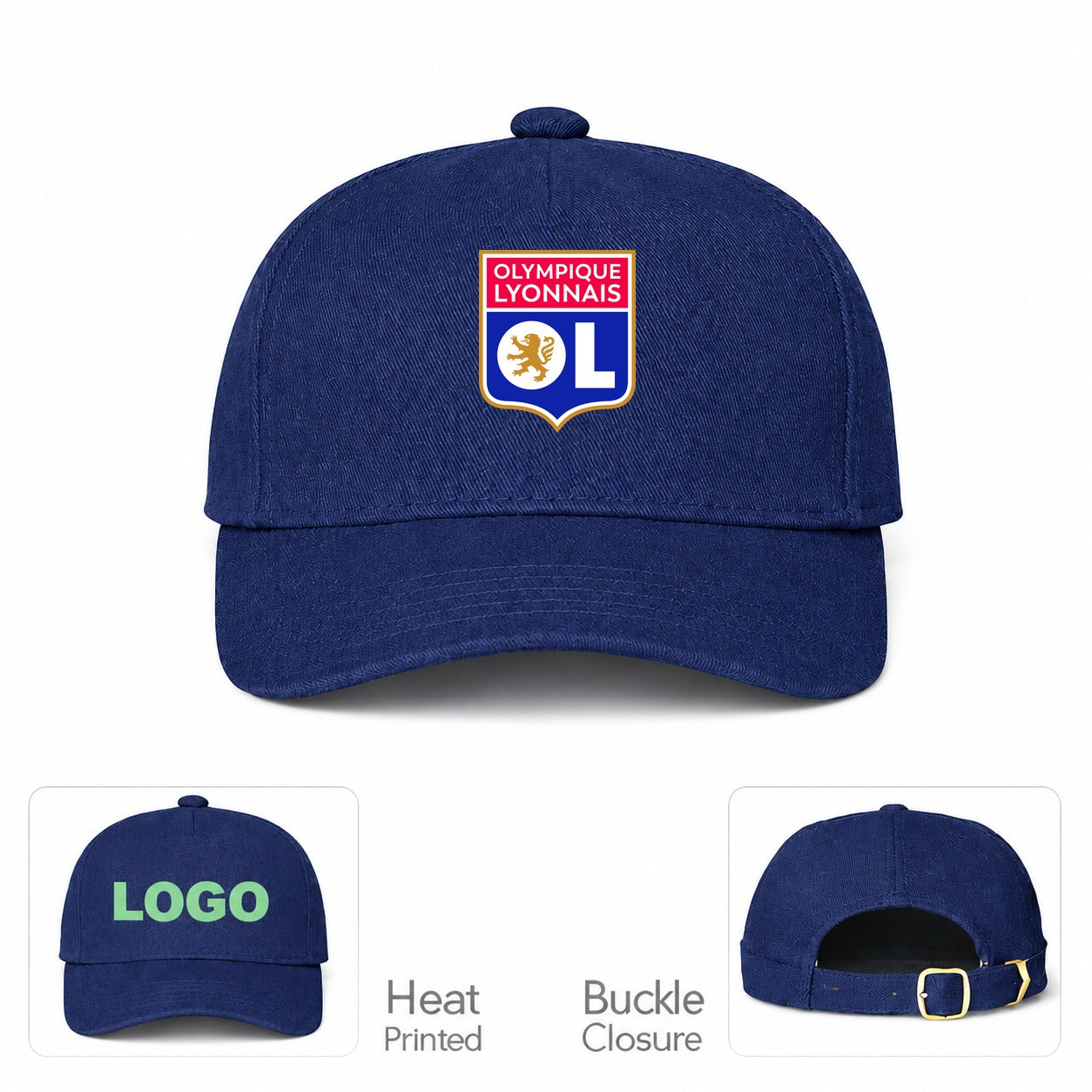 Olympique Lyonnais FC Dad Baseball Cap Hat - Navy