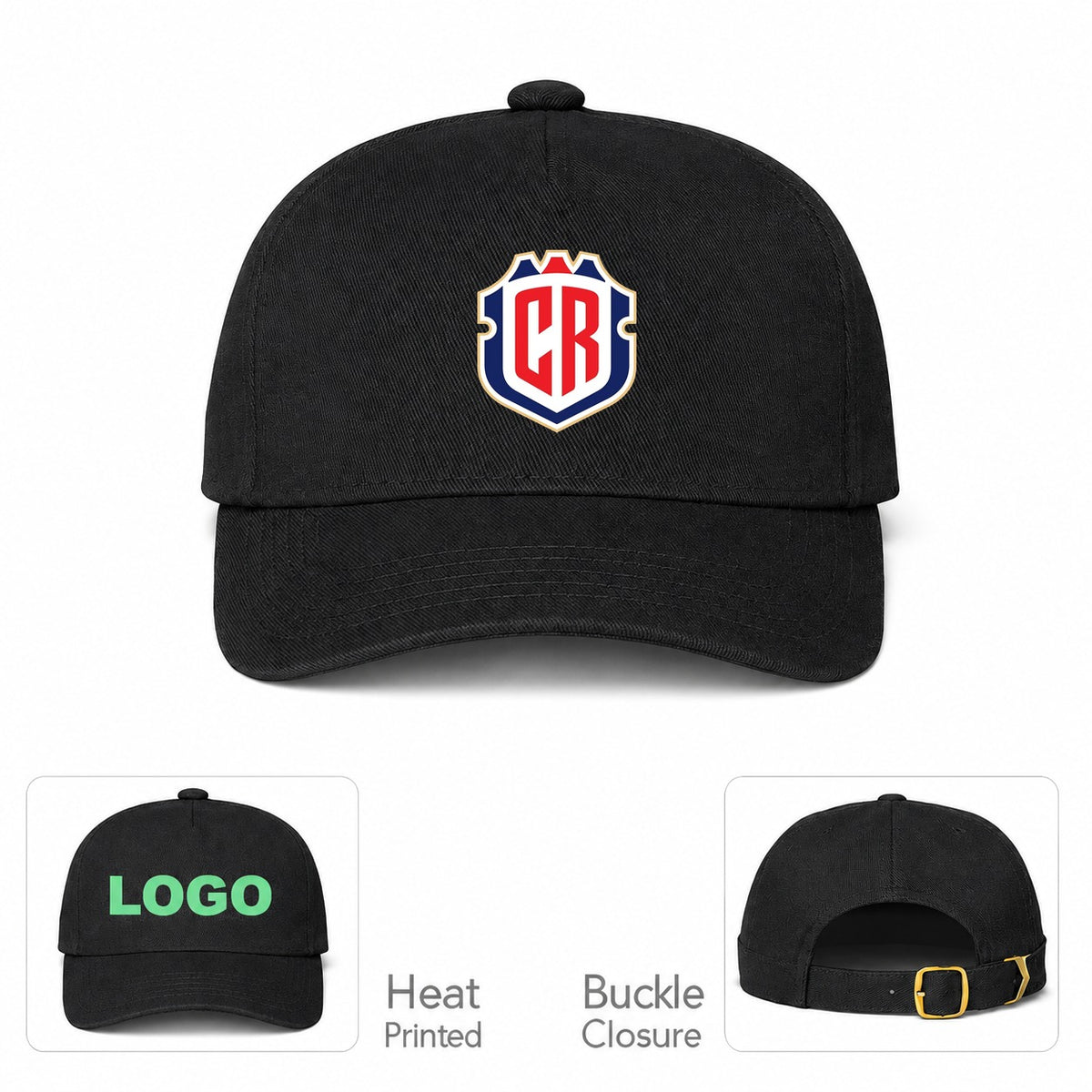 Costa Rica National Soccer Team Dad Baseball Cap Hat - Black