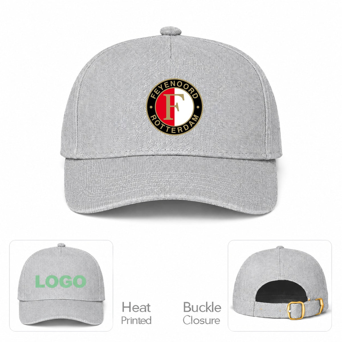 Feyenoord FC Dad Baseball Cap Hat - Gray