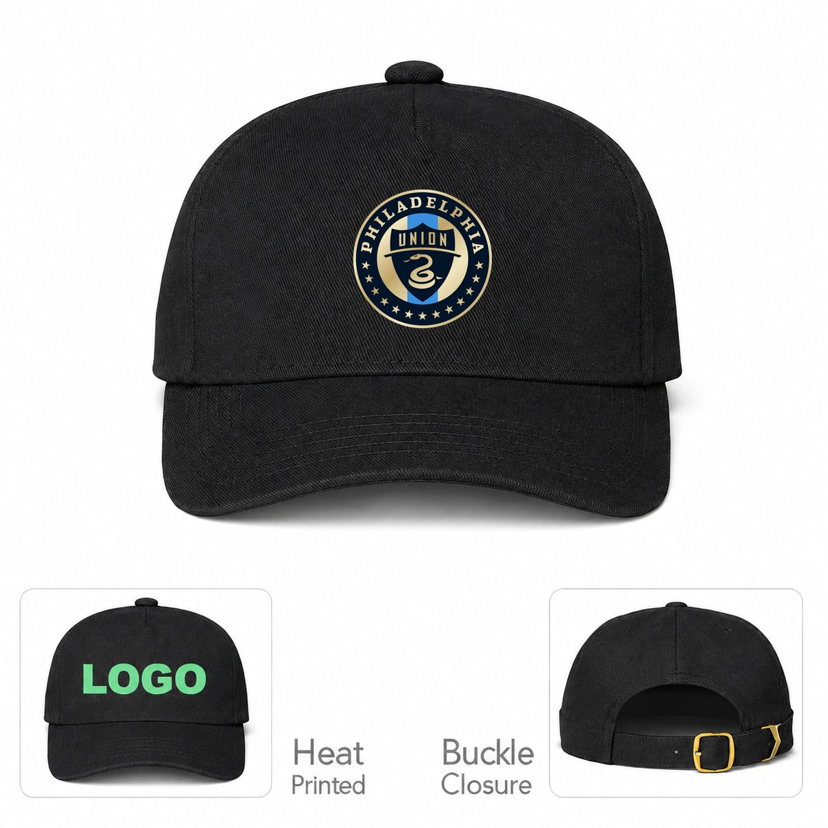 Philadelphia Union FC Dad Baseball Cap Hat - Black