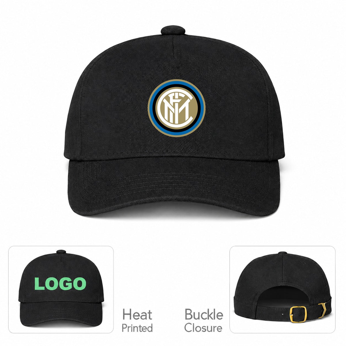 Inter Milan Soccer Dad Baseball Cap Hat - Black