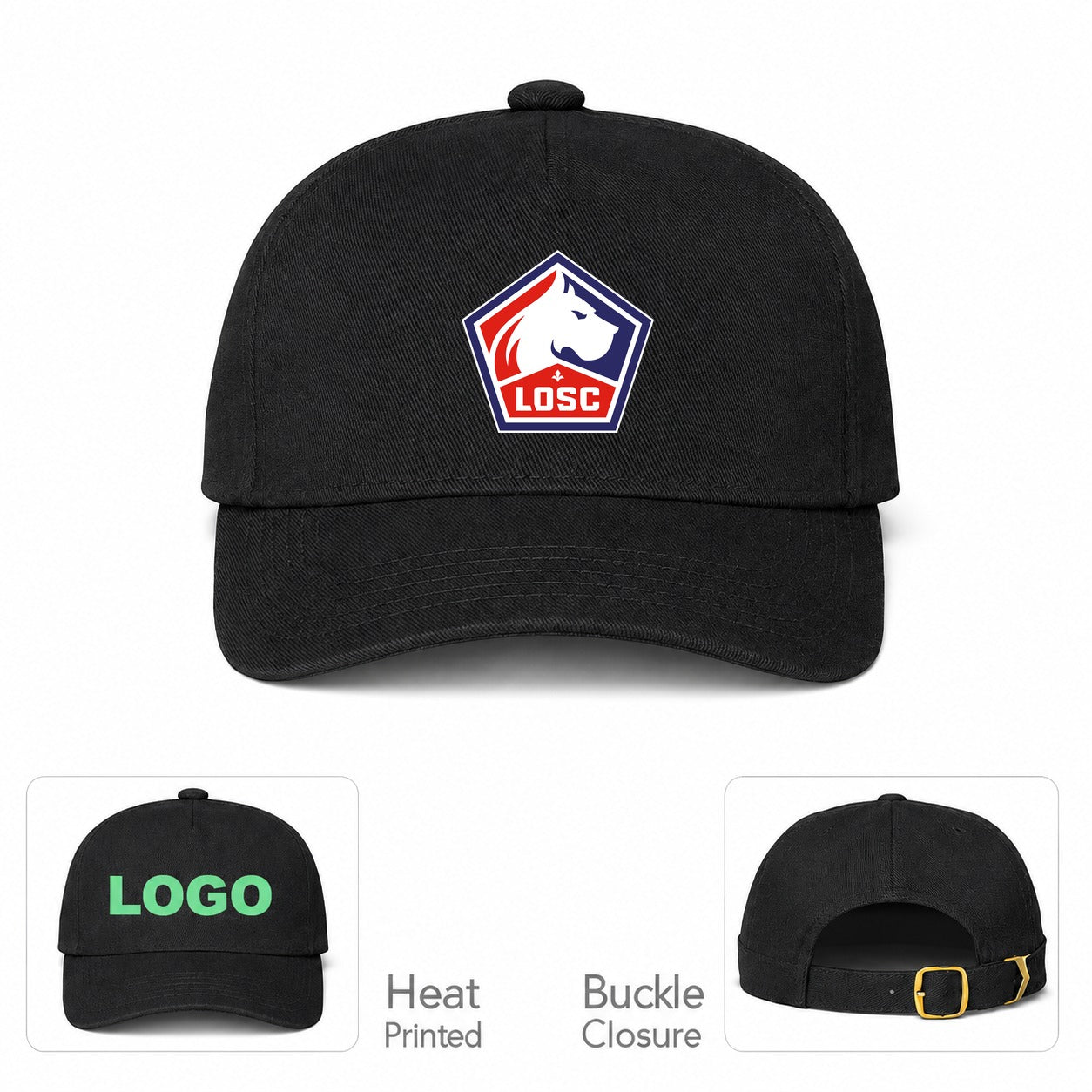 Lille Olympique FC Dad Baseball Cap Hat - Black