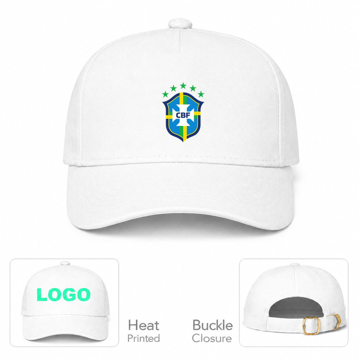 Brazil National Soccer Team Dad Baseball Cap Hat - White